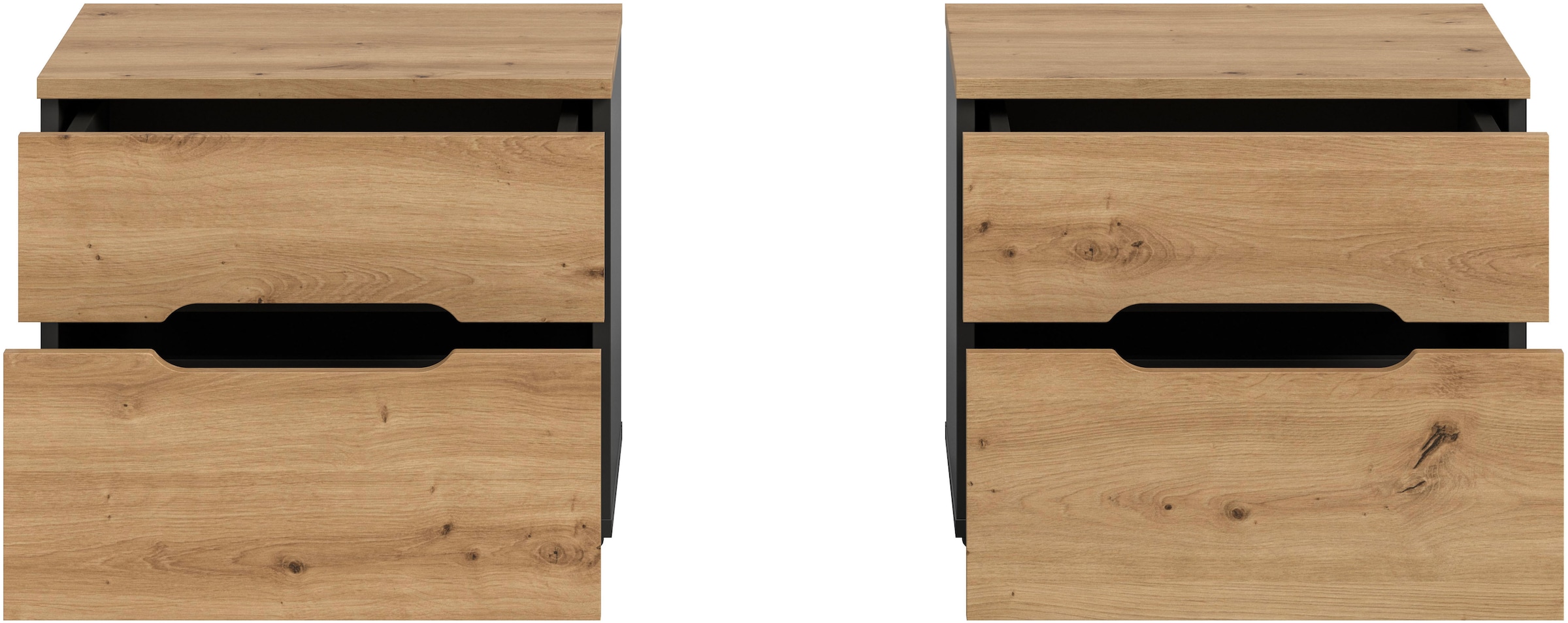 Home affaire Nachtkommode »REHAT, 2er Set, je 50x37x42 cm, inkl. 2 Schubkästen« TOPSELLER!, individuell platzierbar nicht nur im Schlafzimmer, 2 Stk. tlg. Nachttisch, Kommode, Nachtkonsole, Schubladenkommode