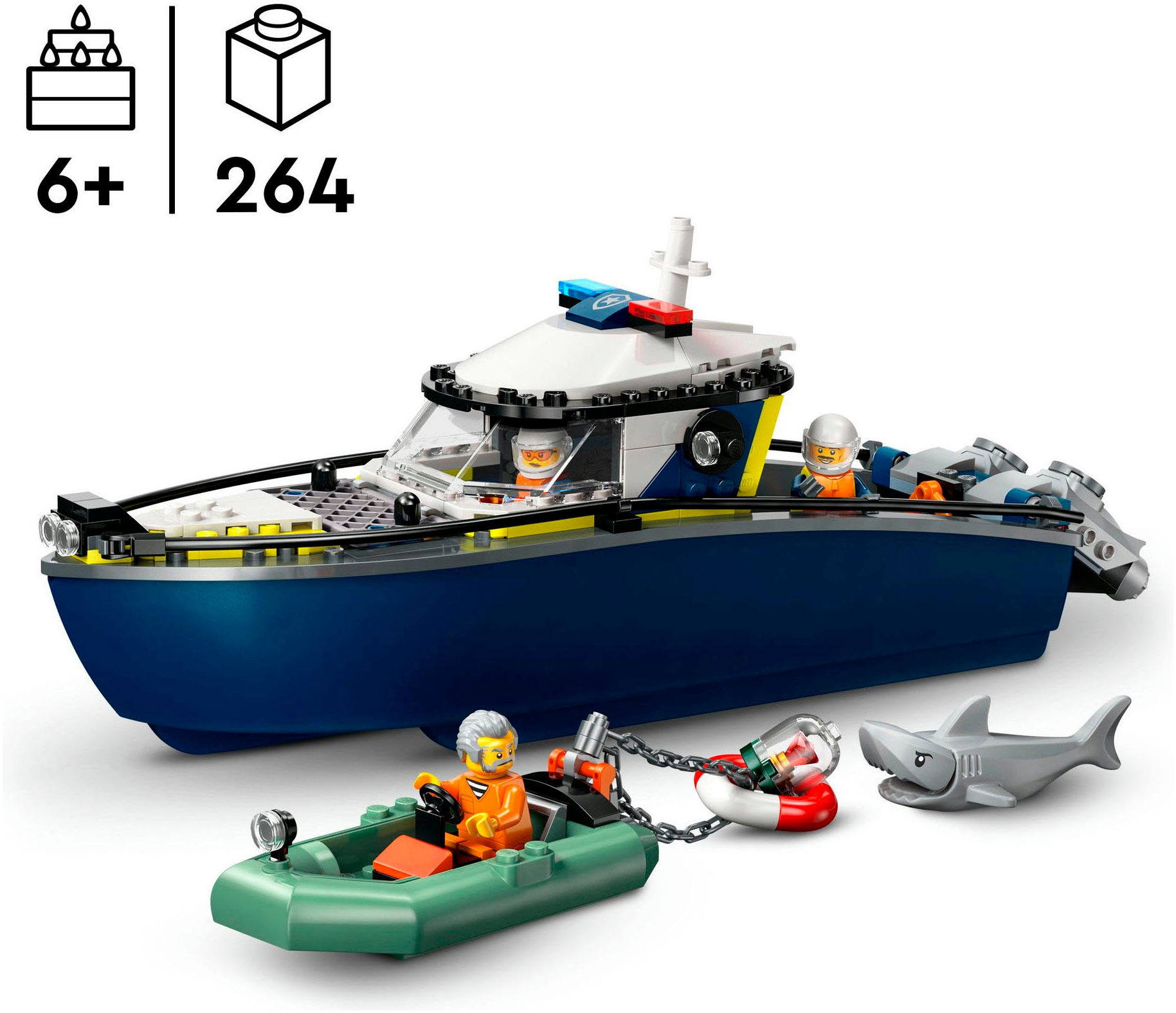 LEGO® Pions de construction »Verfolgungsjagd im Polizeiboot (60456), LEGO City« Made in Europe