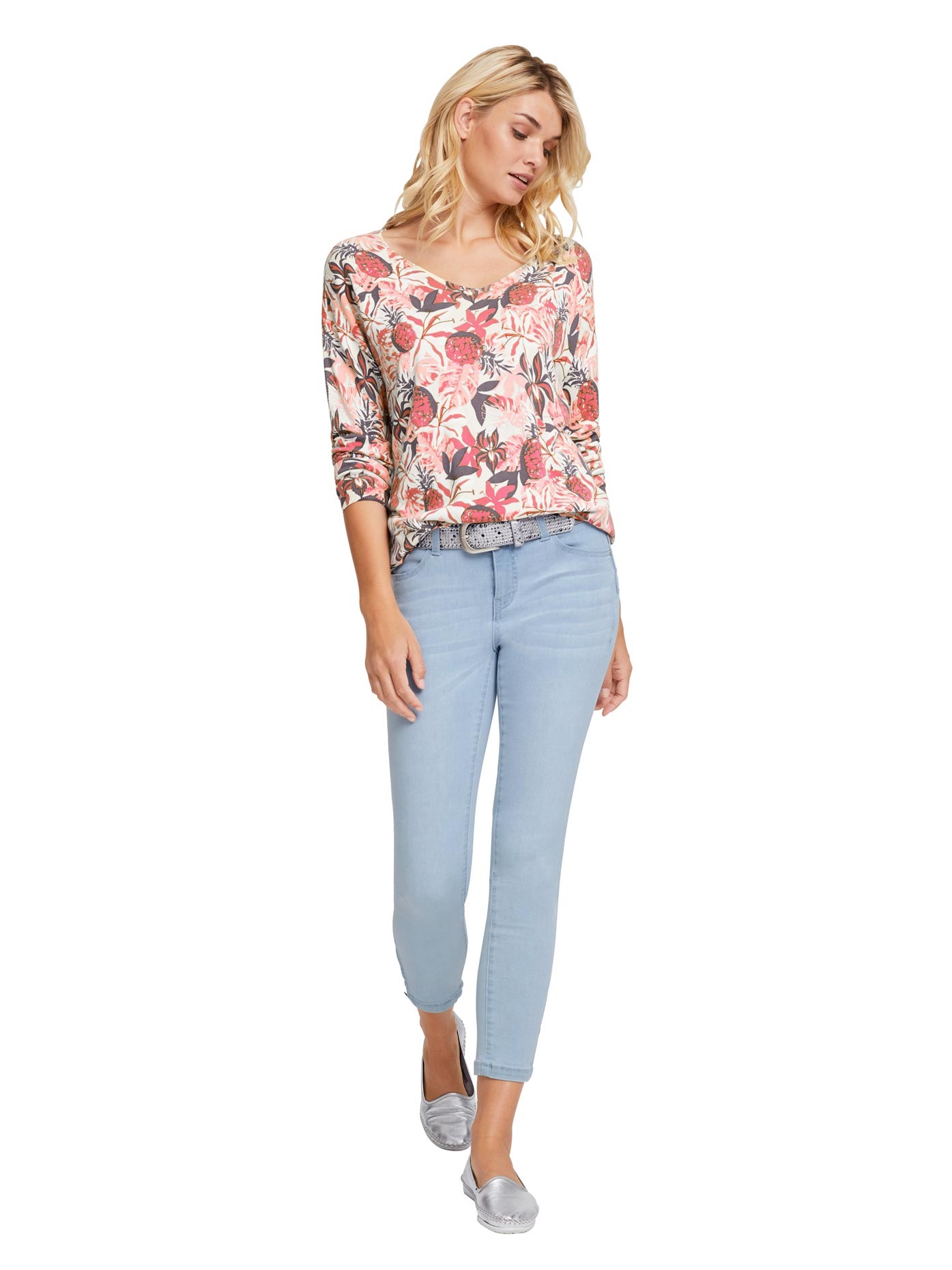 Image of LINEA TESINI by Heine V-Ausschnitt-Pullover »Druck-Pullover« bei Ackermann Versand Schweiz