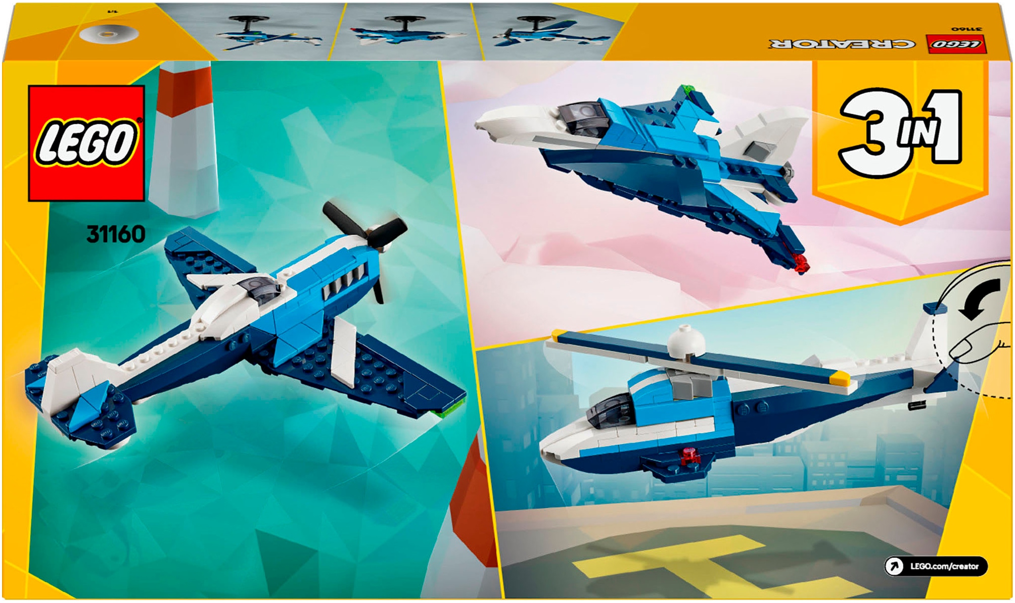 LEGO® Konstruktionsspielsteine »Flieger: Rennflugzeug (31160), LEGO Creator« Made in Europe
