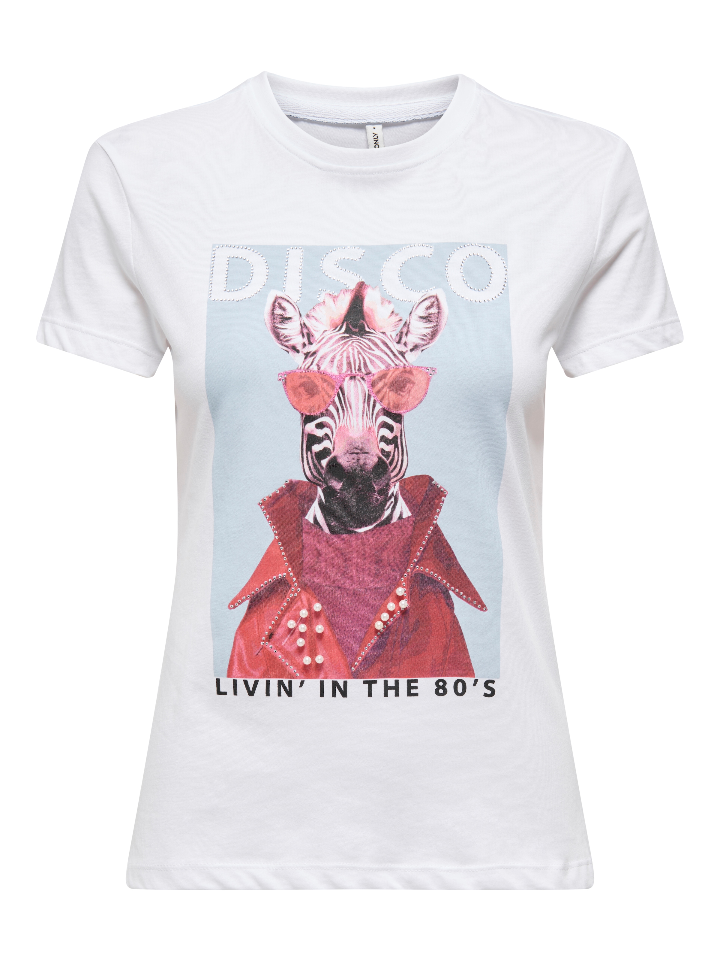 ONLY T-shirt à manches courtes »ONLVIBE LIFE S/S GLASSES TOP BOX JRS« Baumwolle, regular fit, Rundhals