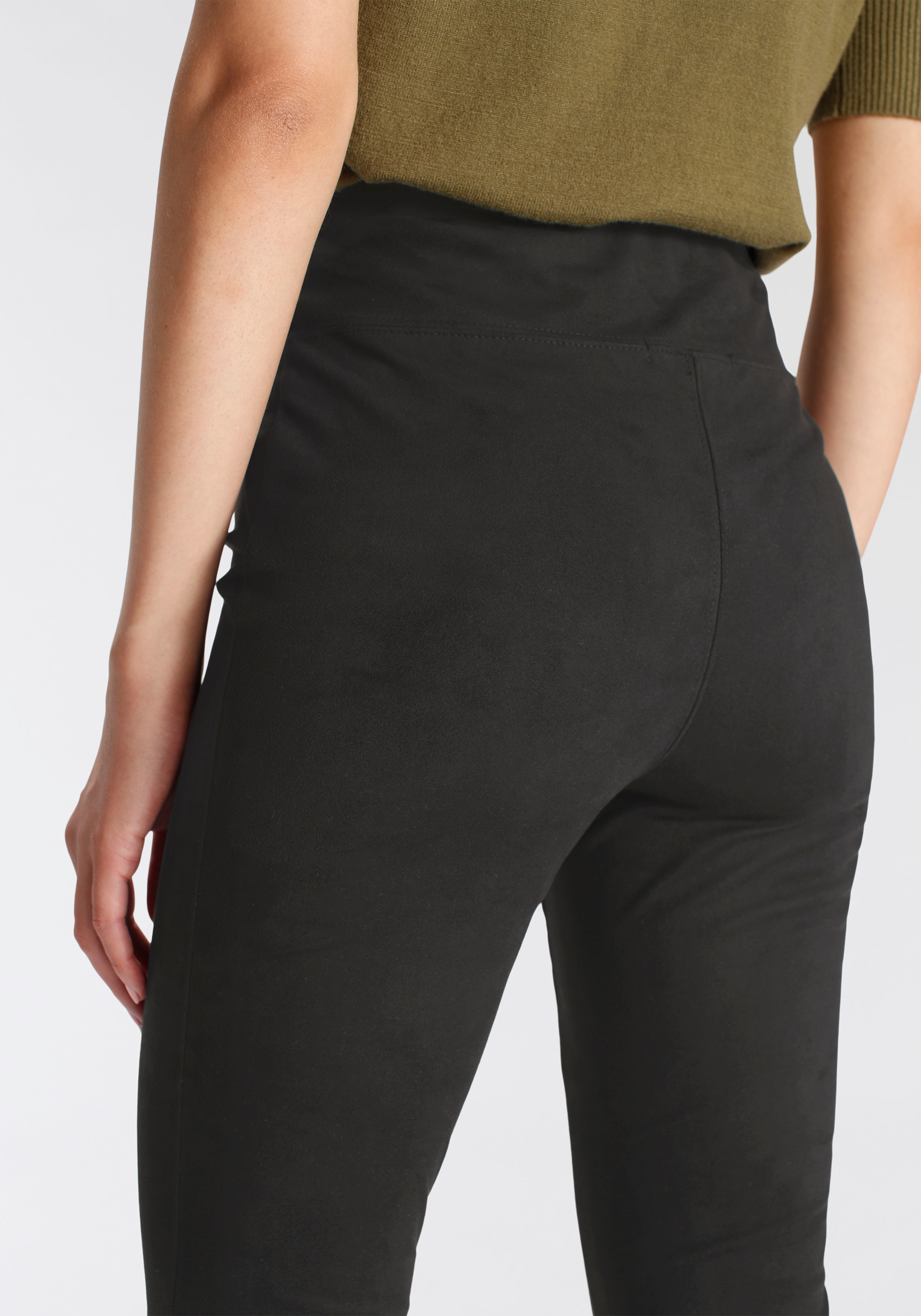 AJC Highwaist Leggings, in Velourleder-Optik