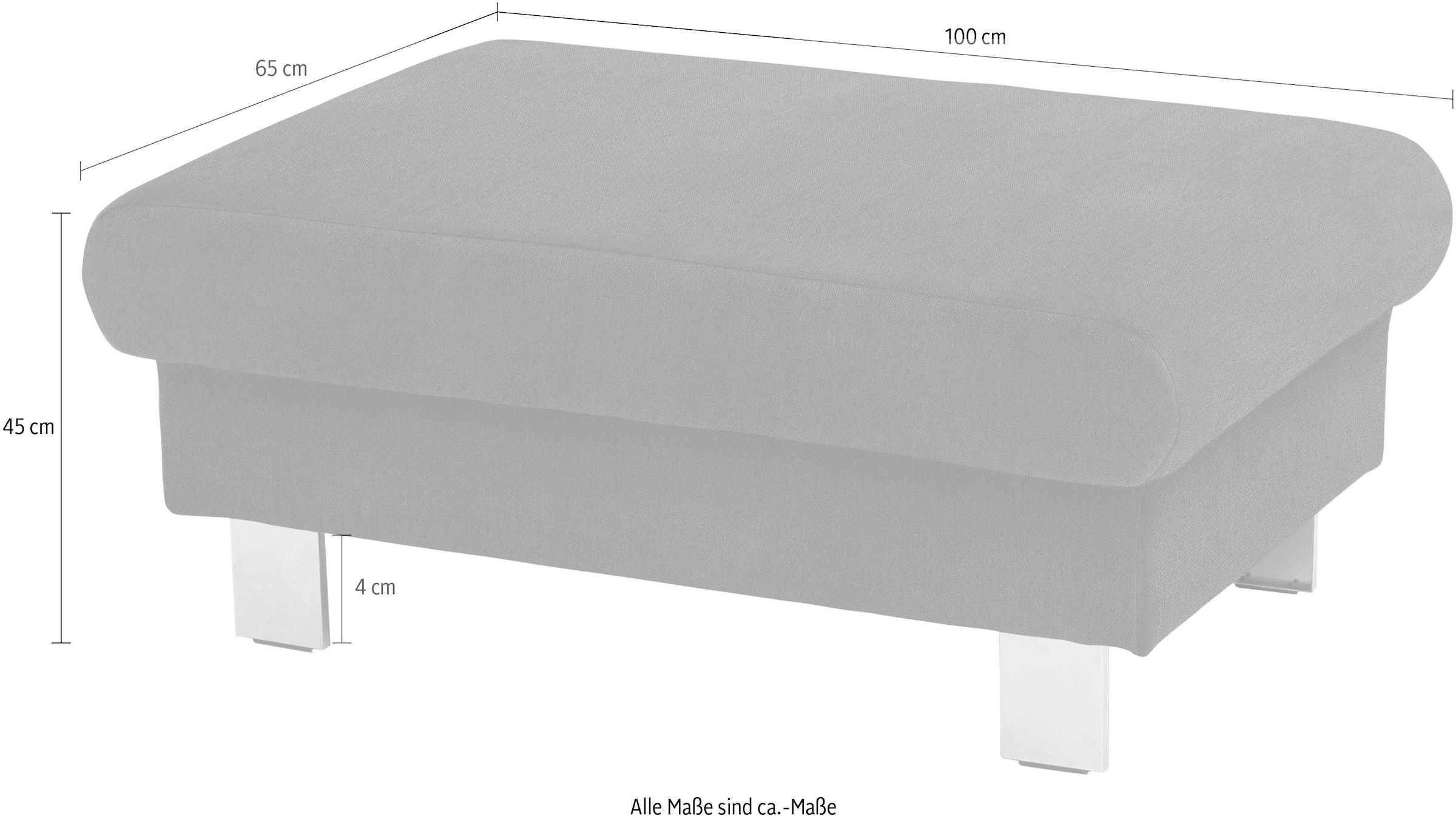COTTA Polstergarnitur »Komaris«, (Set), Set: bestehend aus Ecksofa und Hocker, Kopfteilverstellung