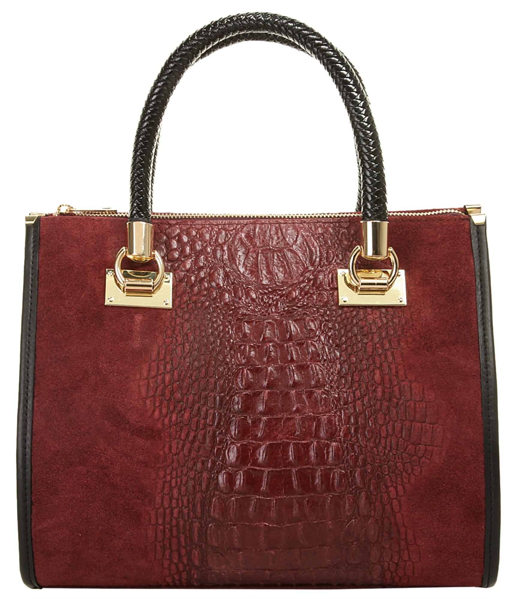 Cluty Henkeltasche, echt Leder, Made in Italy