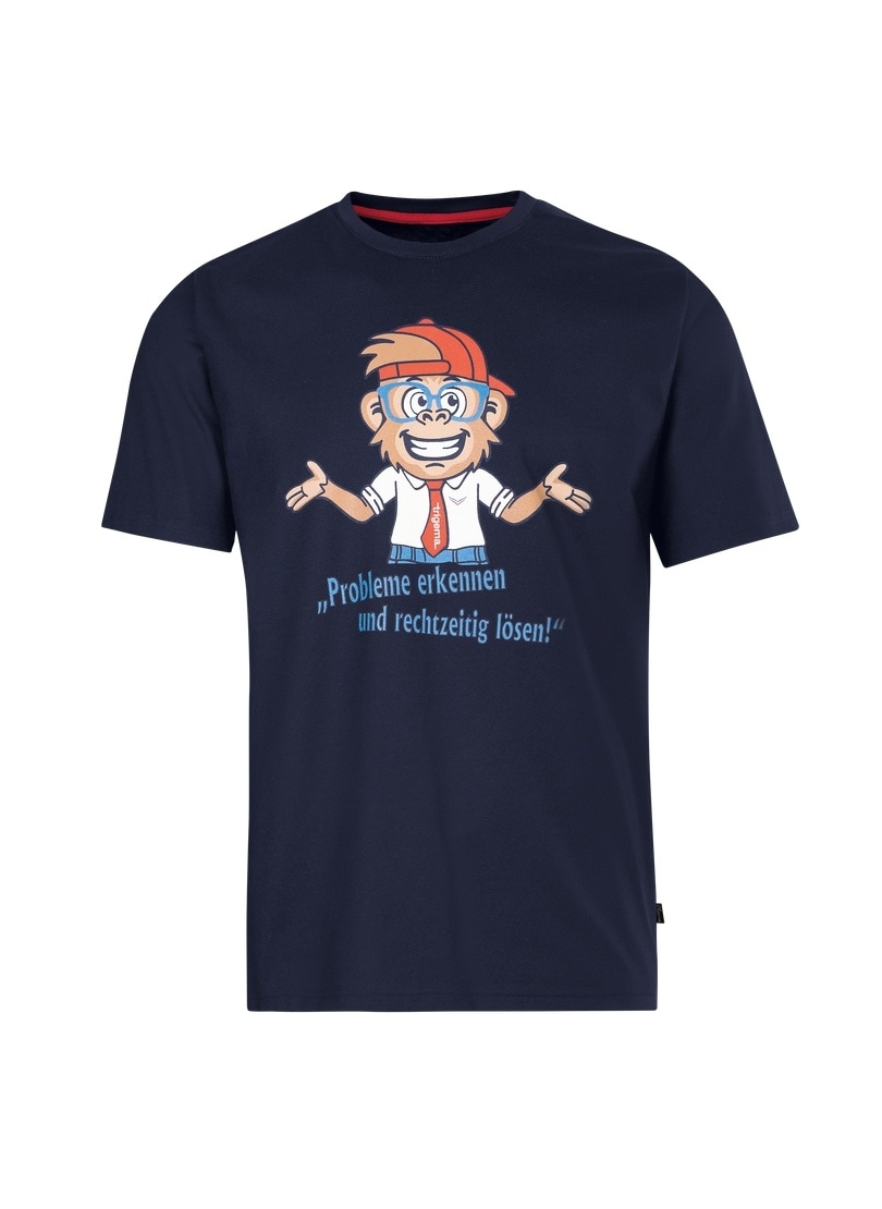 Trigema T-Shirt »TRIGEMA Spruch Shirt mit lustigem Affen-Print«, (1 tlg.)