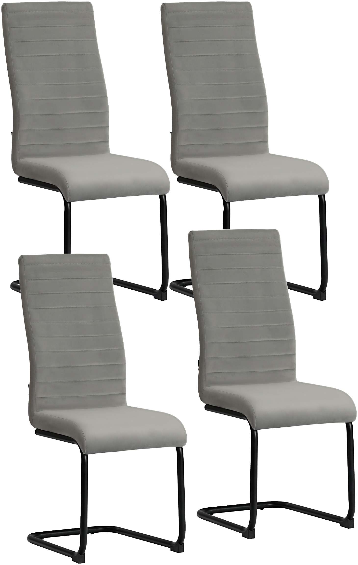 GOODproduct Ensemble de salle à manger »Elbach, TOPSELLER!, OTTOs Choice« Set, 5 cuis tlg. ausziehbar 120-160 cm, Hochglanz, Tischgruppe Freischwinger