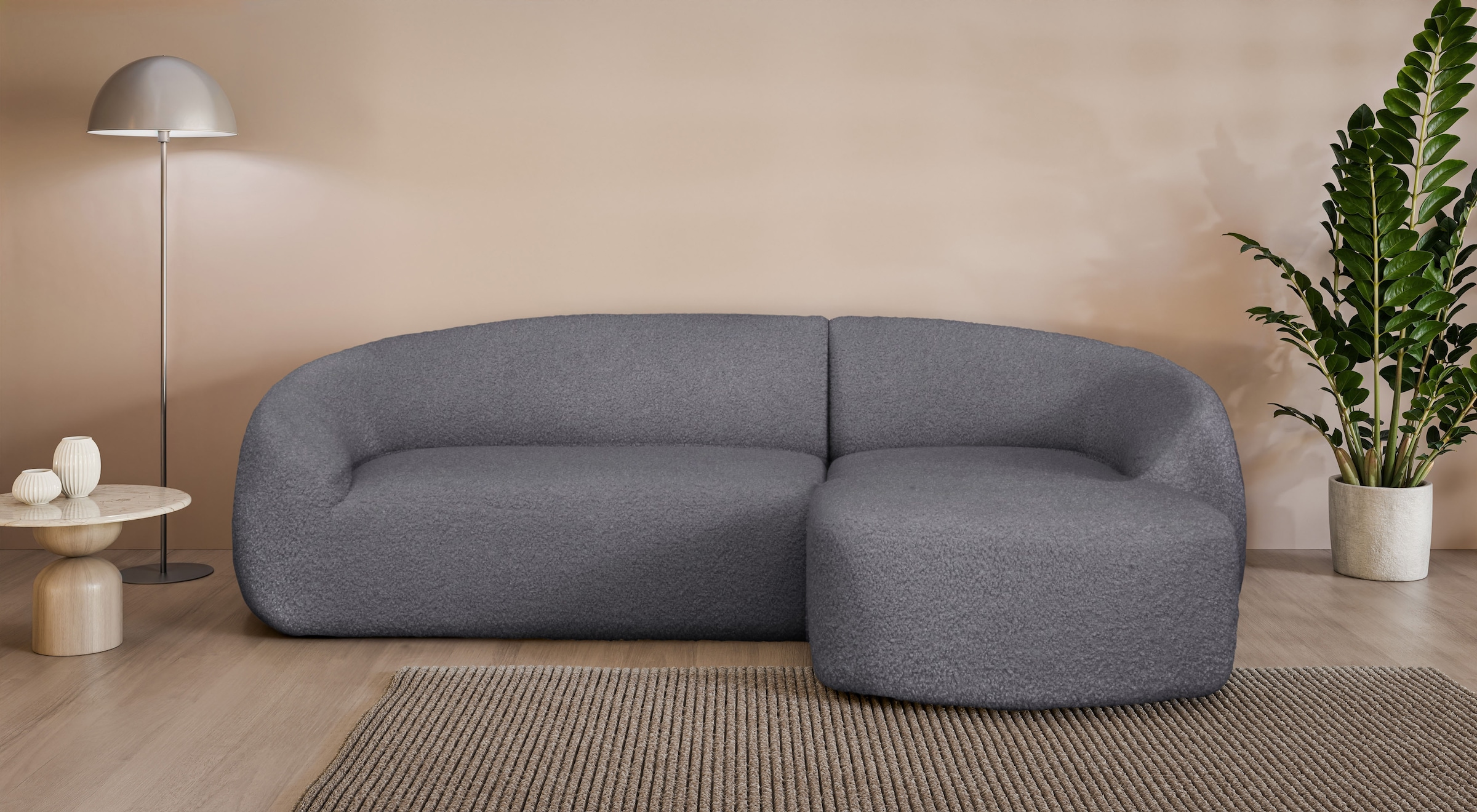 Image of LeGer Home by Lena Gercke Ecksofa "YANI, L-Form, Designersofa, organische Form, Masse B/T/H: 255/170/81 cm" mit Wellenunterfederung, auch in Bouclé, Recamiere rechts/links