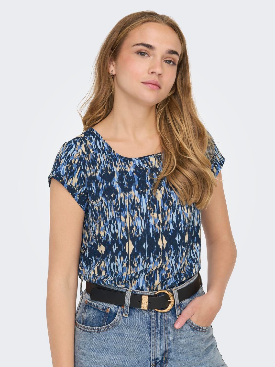 ONLY Shirtbluse »ONLVIC S/S AOP TOP NOOS PTM«, mit Allover Druck