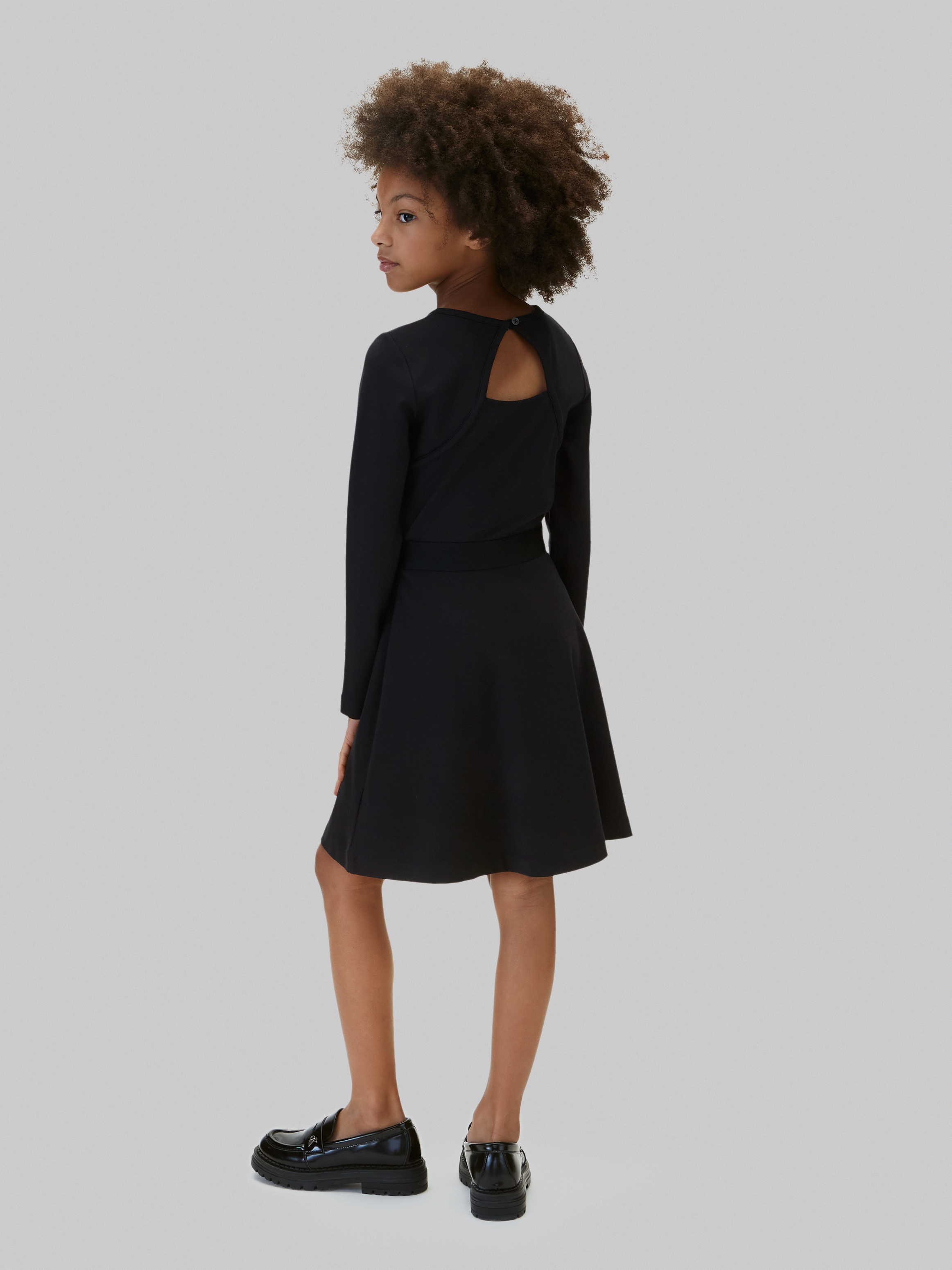 Calvin Klein Jeans Midikleid »LOGO TAPE PUNTO LS DRESS« Ohne Tasche Regular fit, Logoschriftzug
