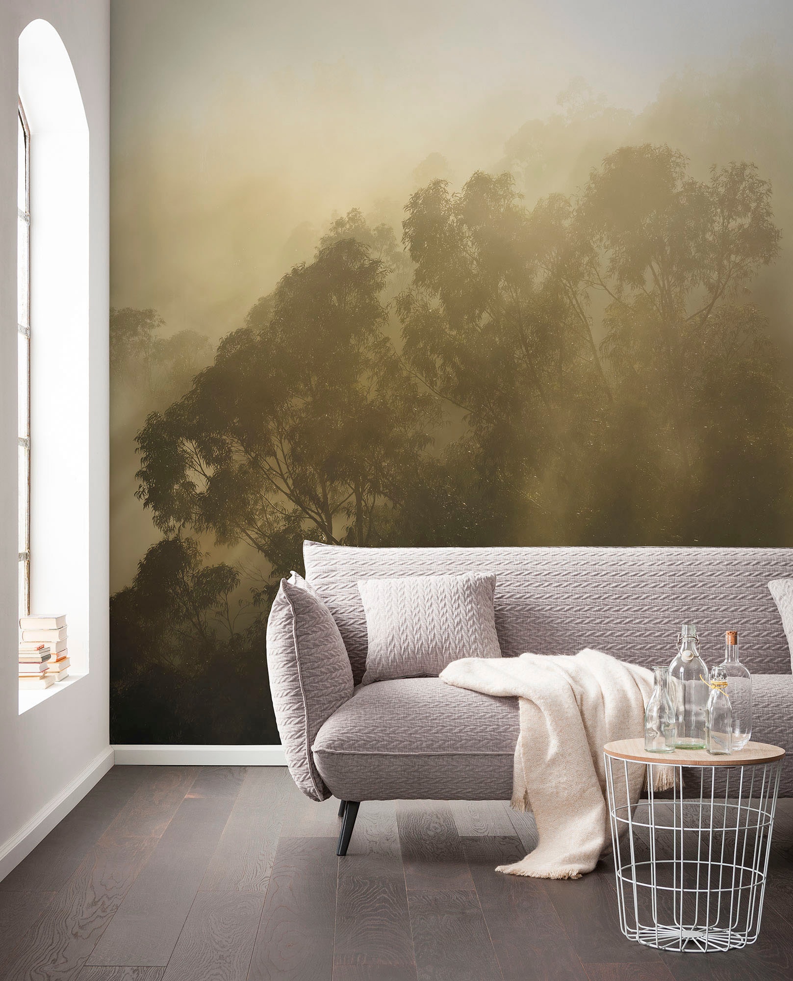 Komar Fototapete »Digitaldruck Vlies -  Foggy Sunshine - Grösse 400 x 250 cm« bedruckt glatt Wohnzimmer, Schlafzimmer