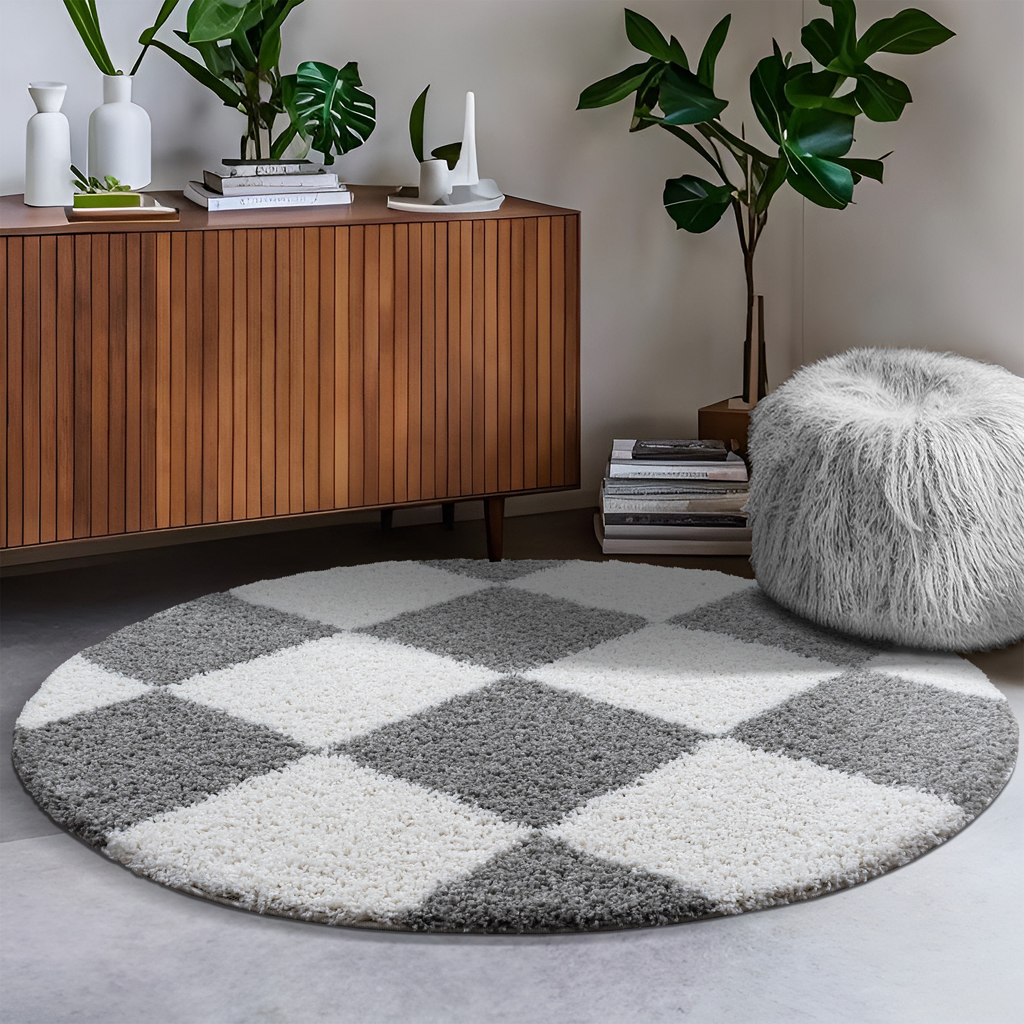 Sanat Hochflor-Teppich »Milano 1250« rund 30 mm Höhe Hochflor, Wohnzimmer, Schlafzimmer, fussbodenheizungsgeeignet