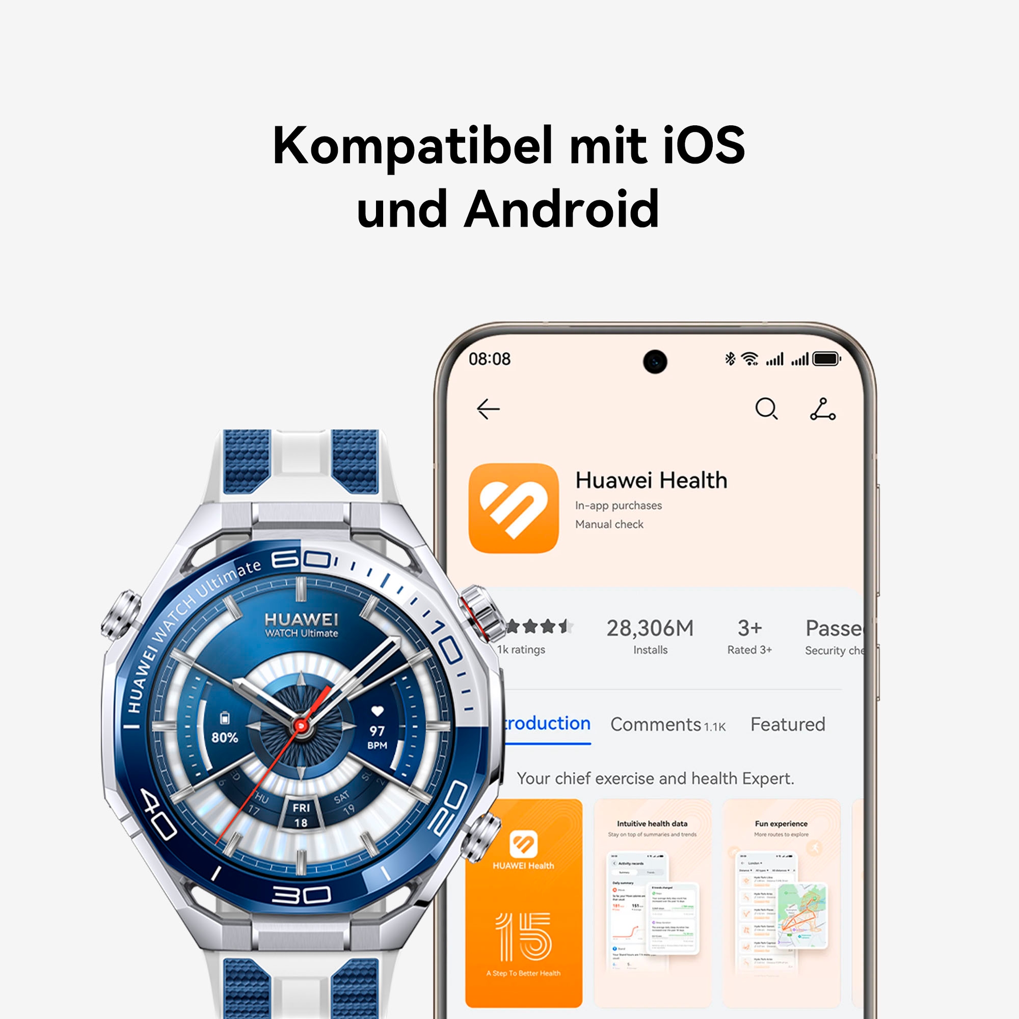 Huawei Smartwatch »WATCH Ultimate 2«(/ 1,5 ″) Harmony OS