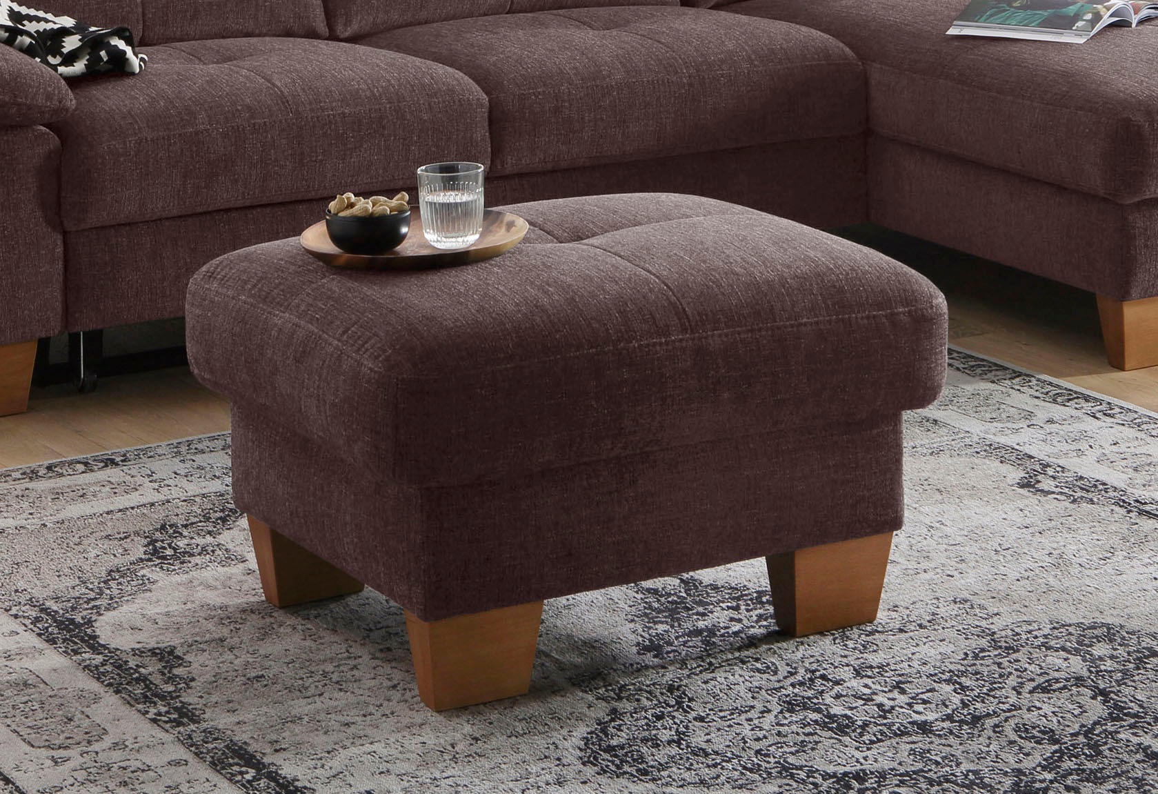 Image of Home affaire Polsterhocker »Laverna«, in 4 Bezugsqualitäten, passend zur Laverna-Serie bei Ackermann Versand Schweiz