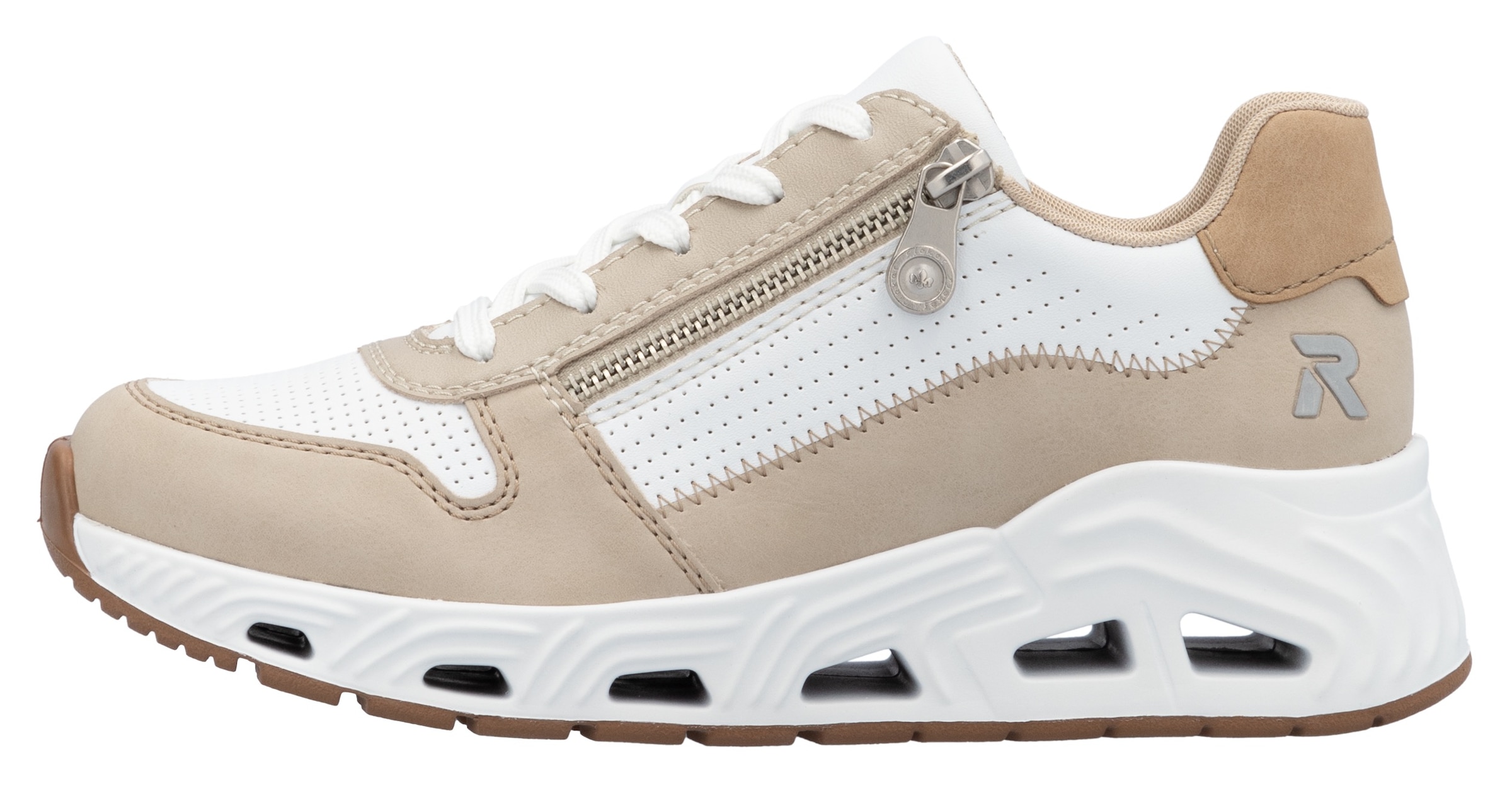 RIEKER Sport Baskets compensées  Schnürschuh, Halbschuh, Freizeitsneaker mit Reissverschluss