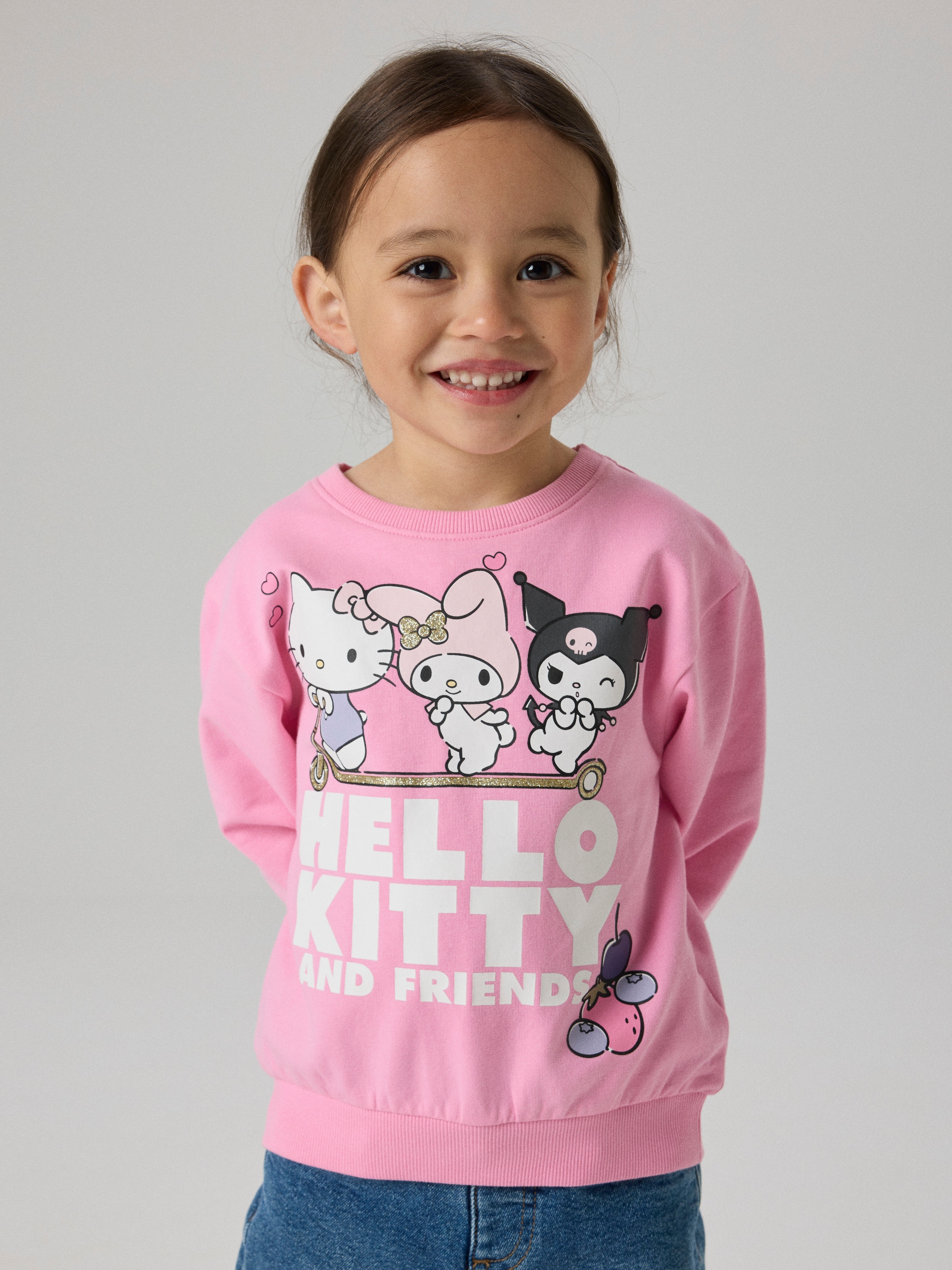 Image of Name It Sweatshirt "NMFABARA HELLOK NREG SWEAT BRU NOOS SKY", Baumwollmischung, regular fit