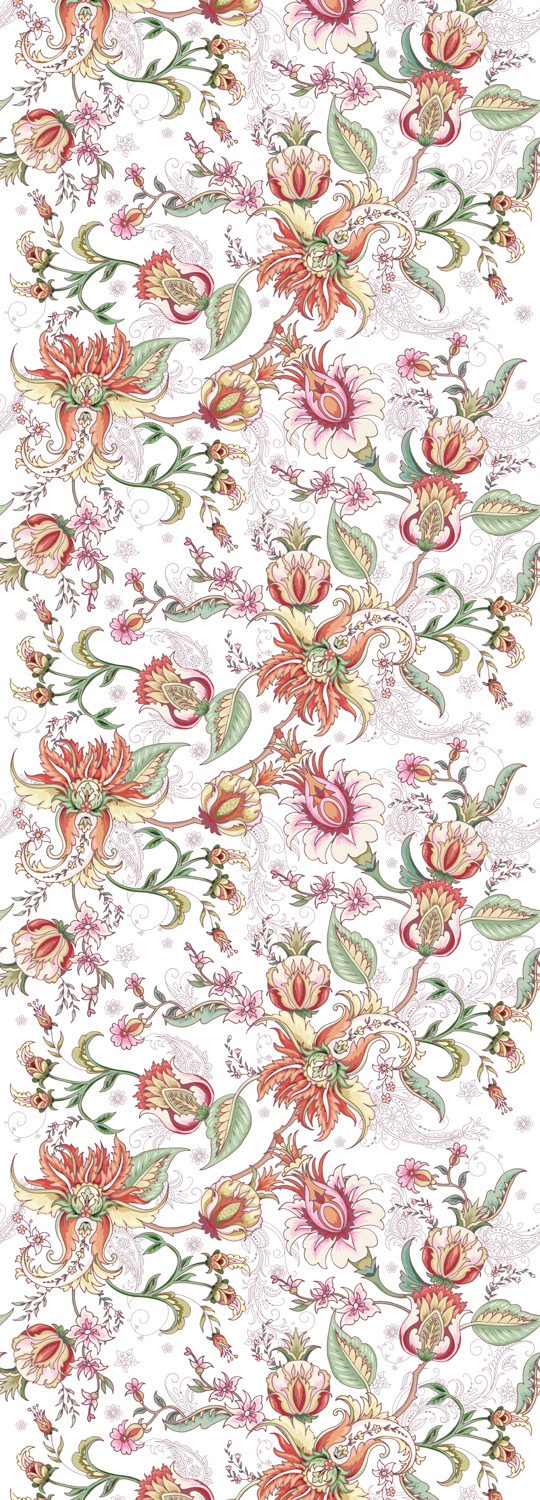 Image of queence Vinyltapete "Leni" Motiv bedruckt botanisch floral gemustert natürlich glatt 90x250cm, selbstklebend, kinderleichte Anbringung, Sticker