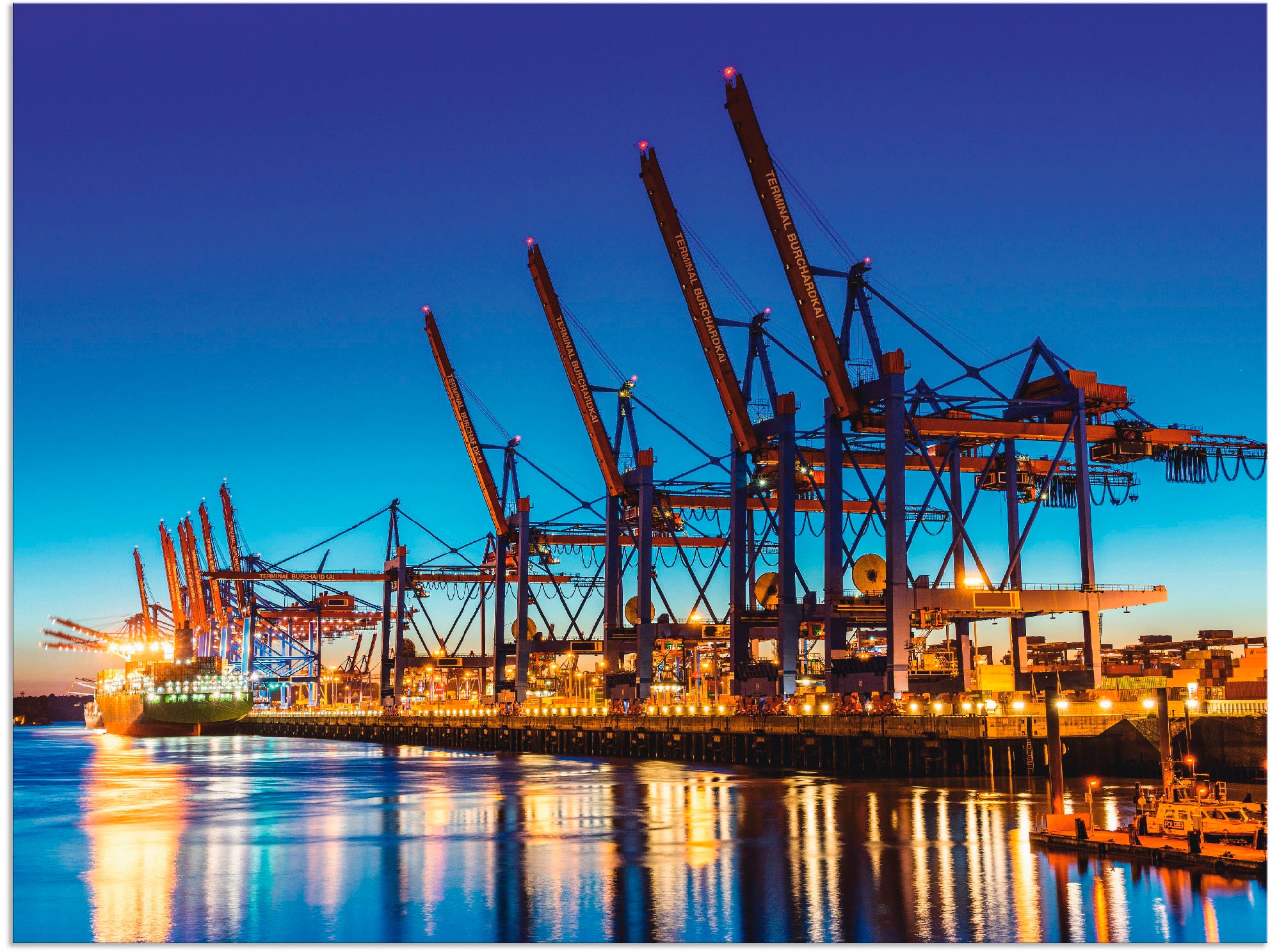 Image of Artland Wandbild »Hamburg Containerhafen«, Deutschland, (1 St.), in vielen Grössen & Produktarten - Alubild / Outdoorbild für den Aussenbereich, Leinwandbild, Poster, Wandaufkleber / Wandtattoo auch für Badezimmer geeignet bei Ackermann Versand Schweiz