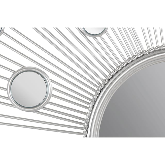 ♕ Leonique Dekospiegel »Spiegel, silberfarben«, Wandspiegel, Sonne, rund, Ø  81 cm, Rahmen aus Metall versandkostenfrei auf