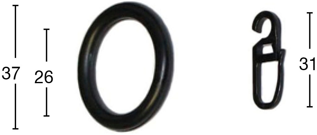 Image of GARESA Gardinenring "Ring mit Haken" Kunststoff, für leichten bis mittelschweren Behang, einfache Montage