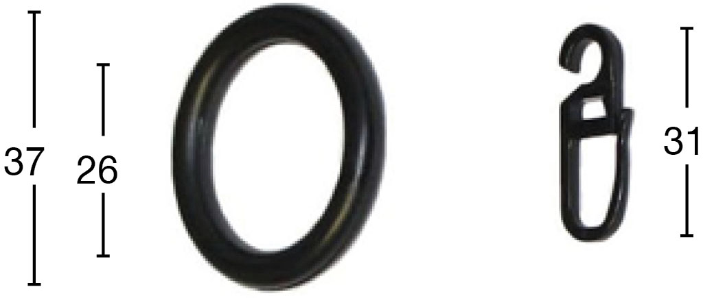 GARESA Gardinenring »Ring mit Haken«, 16 maintenant für bis (20 St.), Durchmesser mm, einfache Montage