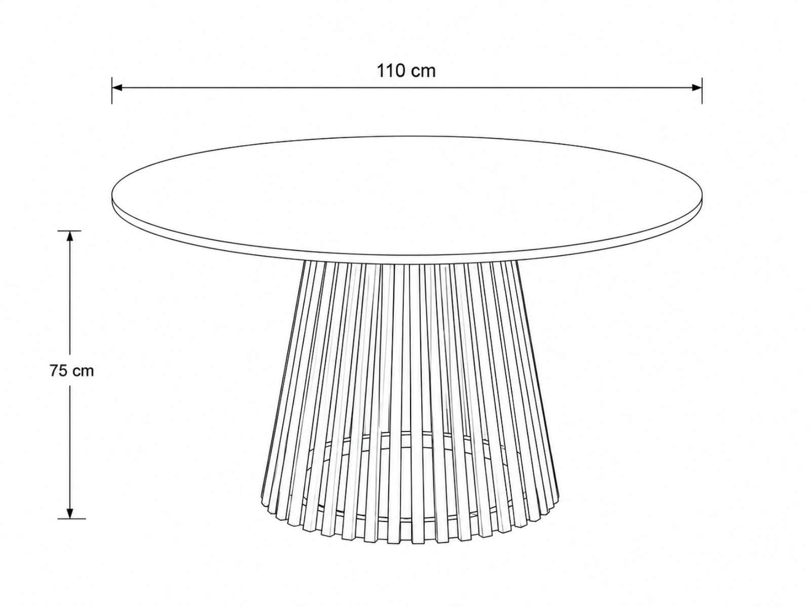 GOODproduct Esstisch »»LOVRAN« Speisetisch, Küchentisch, Wohntisch, Esszimmertisch« Runder Tisch (110&120) aus Wildeiche Natur/Smoke mit Konus-Lamellenfuss
