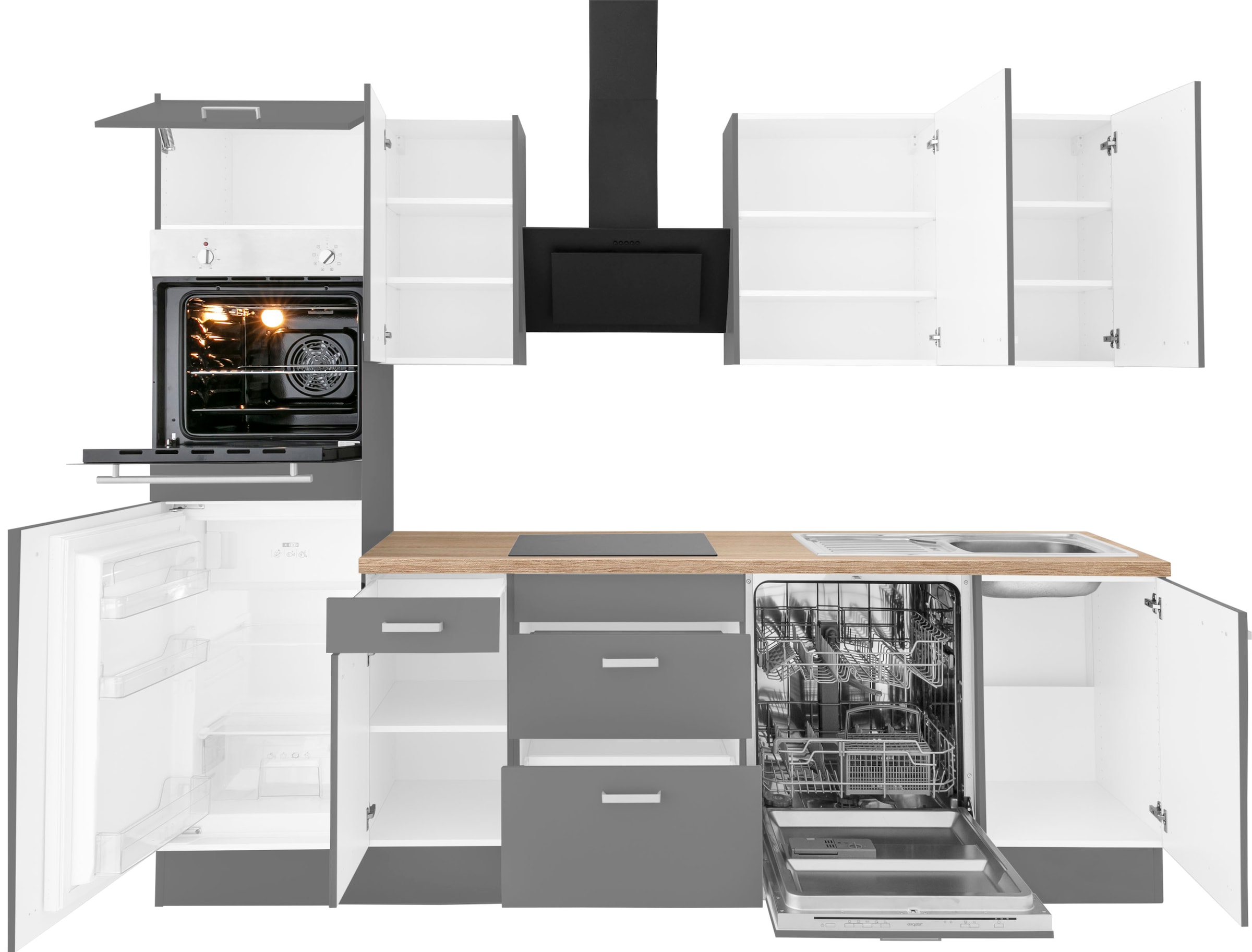Breite Küchenzeile 270 acheter ohne E-Geräte, cm OPTIFIT confortablement »Parma«,
