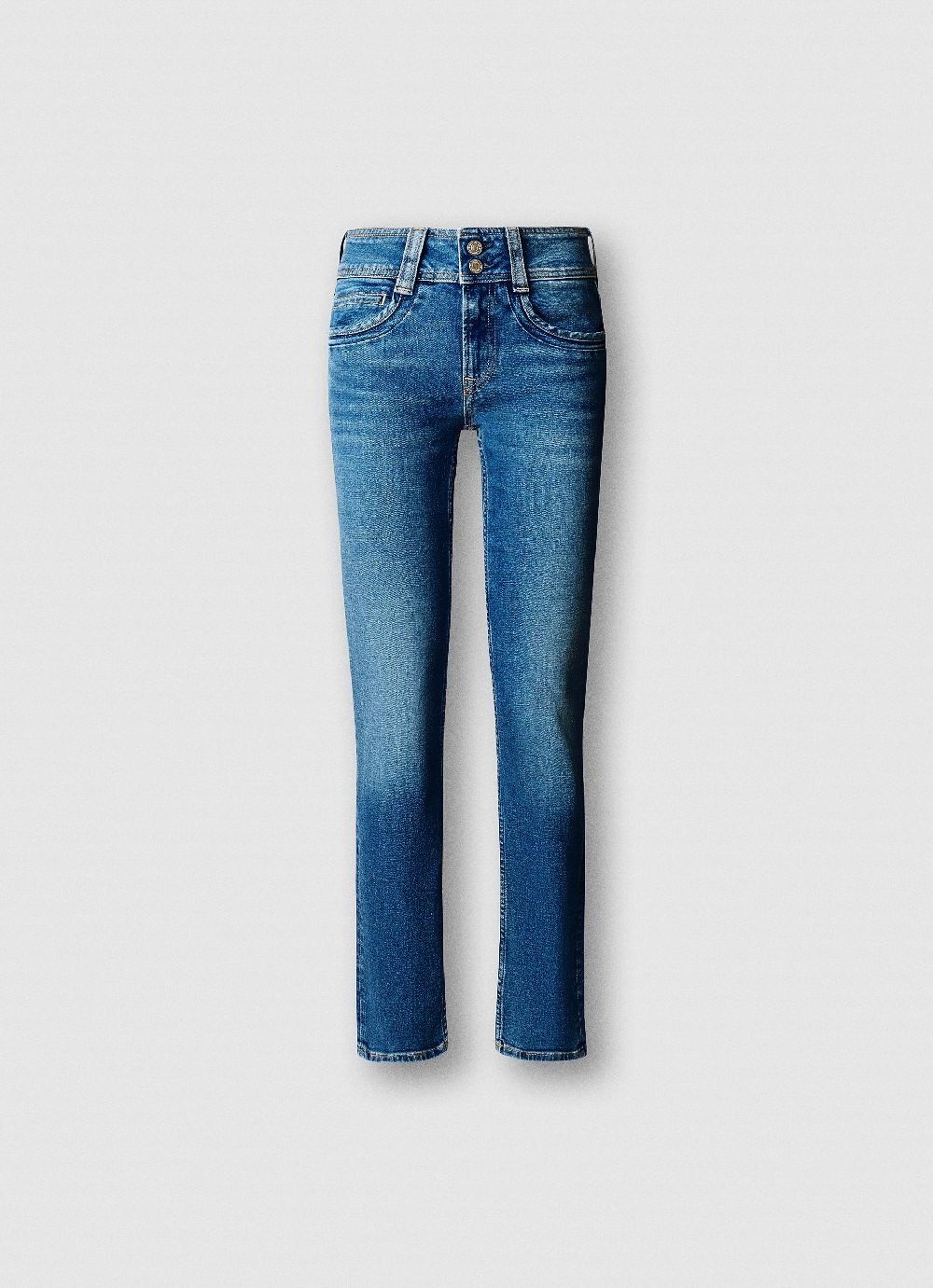 Pepe Jeans Straight-Jeans »SLIM JEANS MW GEN« mit doppeltem Knopfverschluss