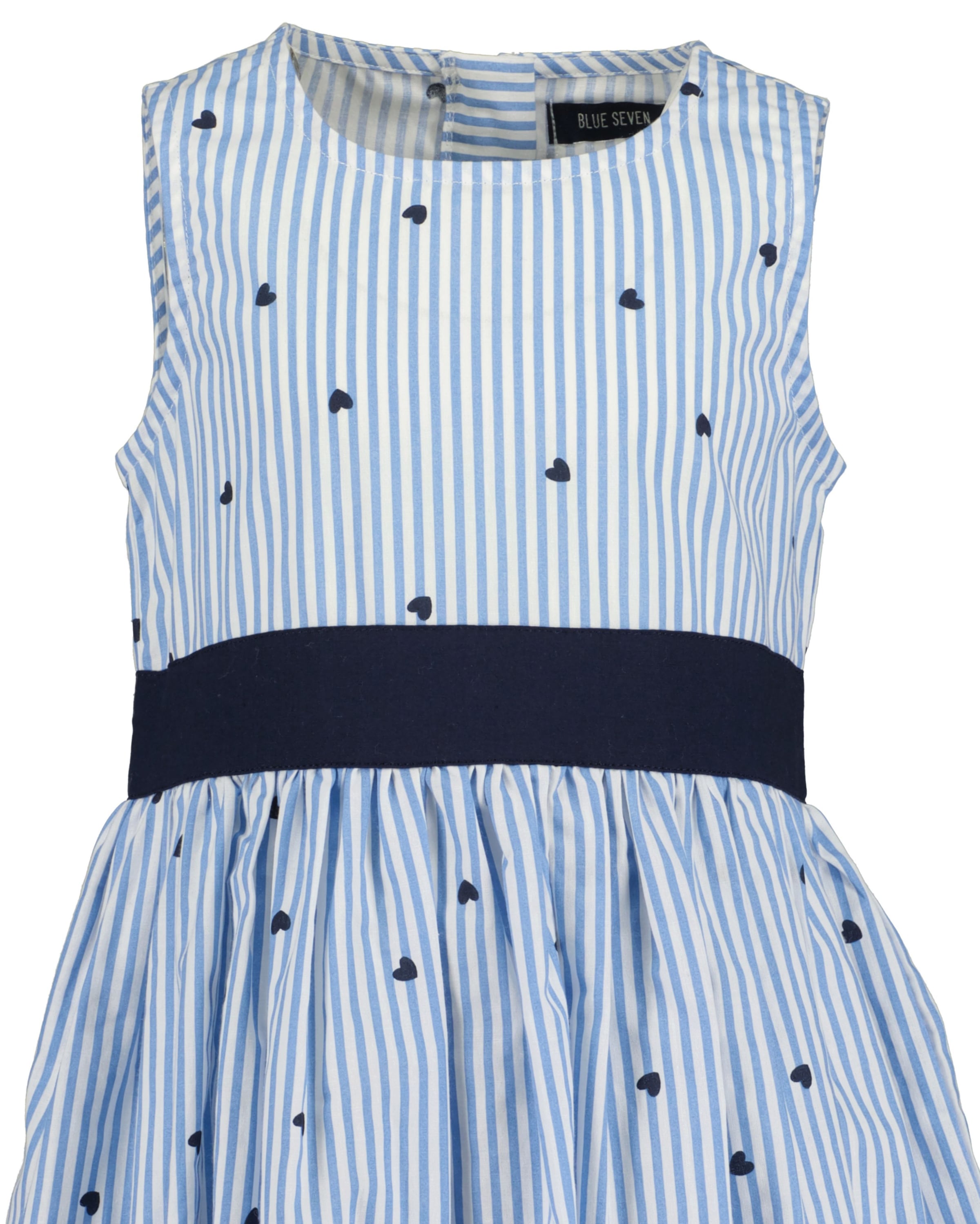 Blue Seven Sommerkleid, im zeitlosem Streifen-Design mit tollem Herzen-Allover