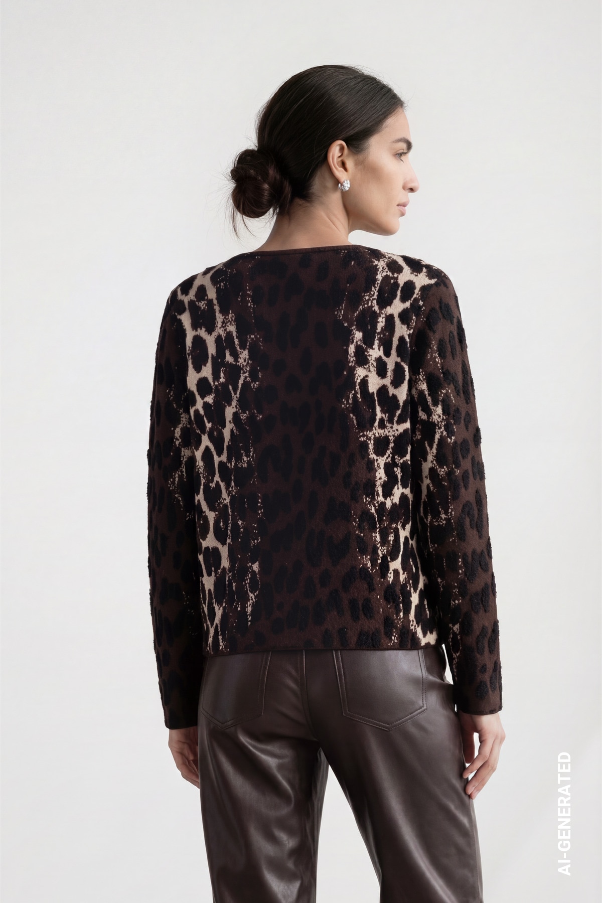 Monari Strickpullover »Pullover Leojacquard« Regular fit mit Strassdetails