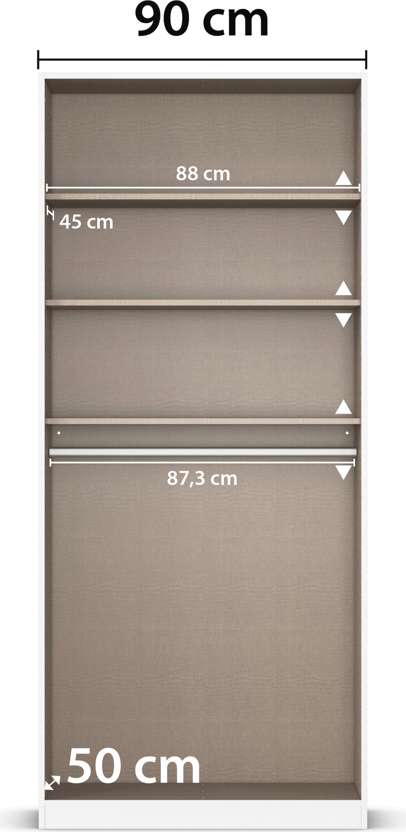 GOODproduct Armoire à portes battantes »Kleiderschrank Kleiderschränke Schrank Garderobe AGORDO mit Glasfront« en deux couleurs de poignées, largeurs 91-405 cm,  aménagement intérieur réfléchi, en 8 largeurs et 2 hauteurs MADE IN GERMANY