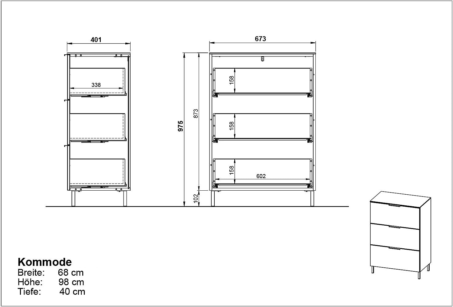 GERMANIA Commode »Savoca« 1 cuis tlg.