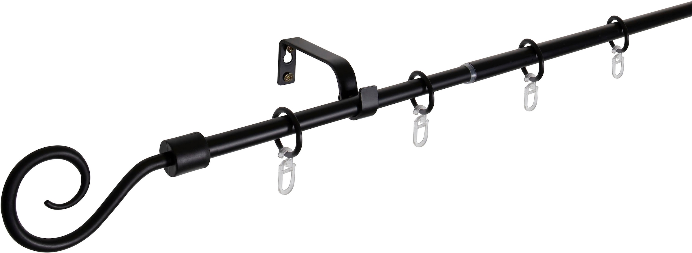 mydeco Gardinenstange »Hook« 1 läufig-läufig ausziehbar