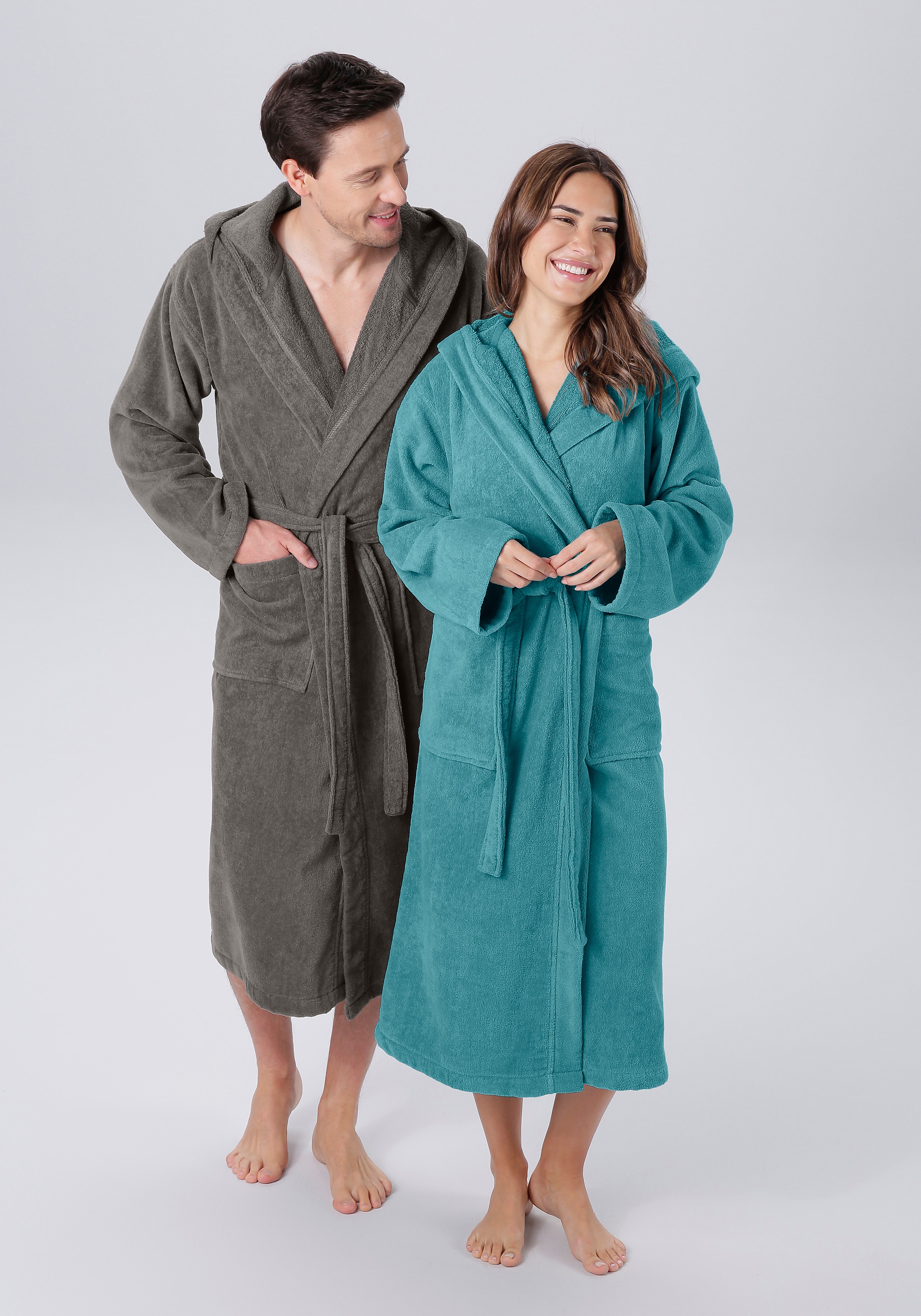 GOODproduct Unisex-Bademantel "Regona, Hotelbademantel, Morgenmantel, Standardlänge & Überlänge" 1 Stk. Damen & Herren, mit Taschen, flauschig, weich, Velours, Sauna & Spa