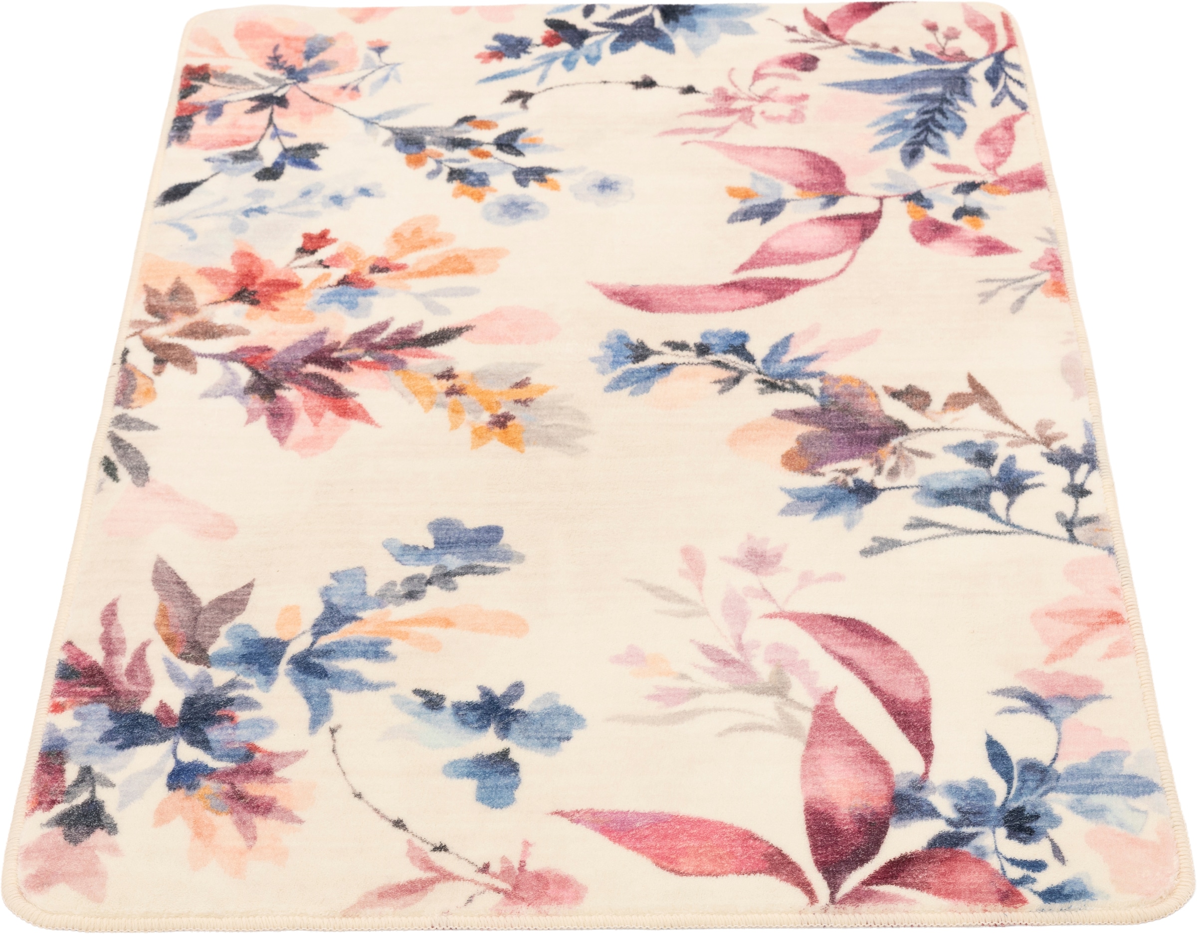 Gino Falcone Tapis de bain »Aquata GF-159, Badvorleger, Badezimmer Teppich« Höhe 7 mm revêtement antidérapant Badteppich, bedruckt, Blumen Design, rechteckig
