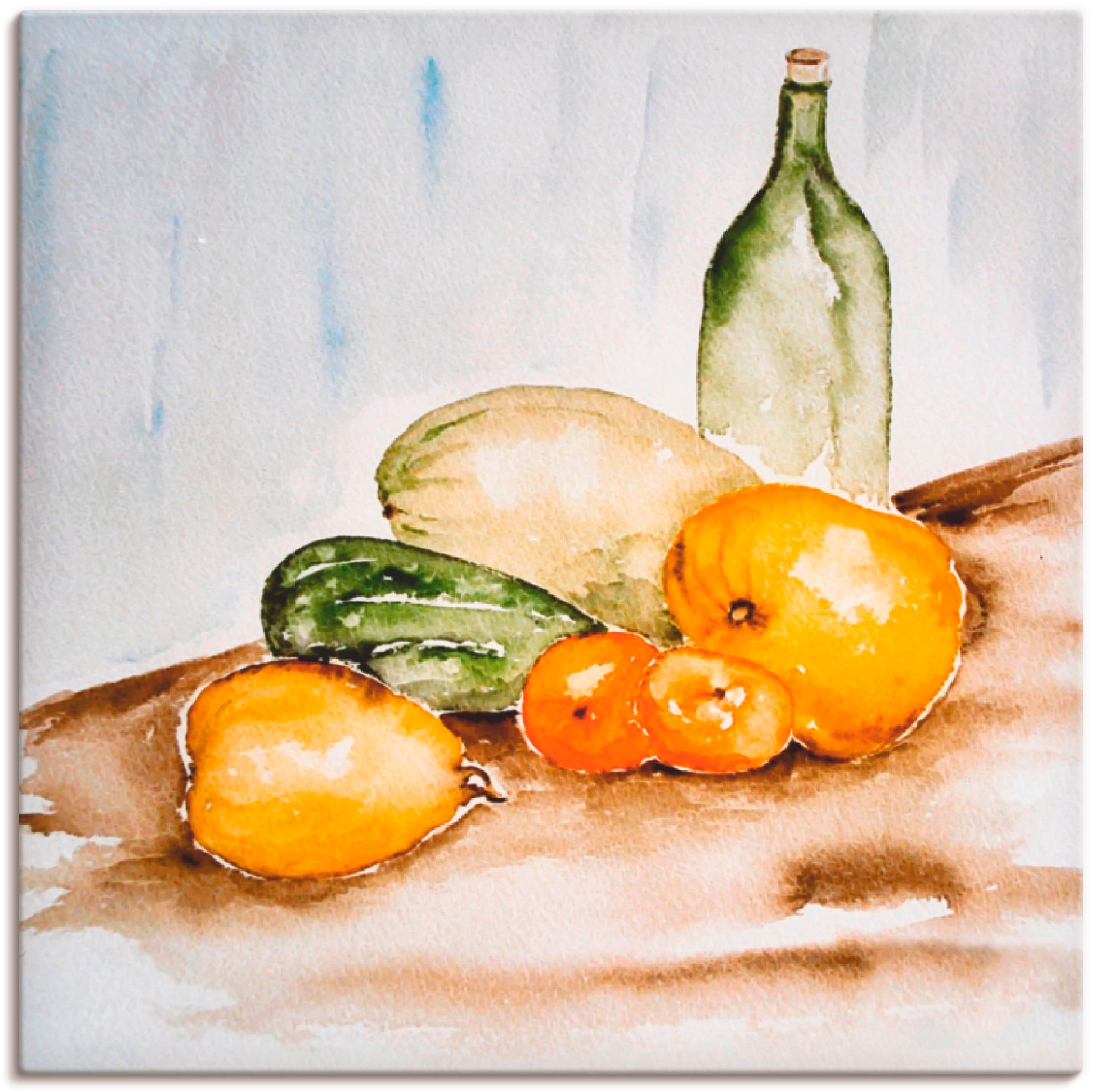 Image of Artland Wandbild »Obst und Gemüse Aquarell«, Lebensmittel, (1 St.), in vielen Grössen & Produktarten -Leinwandbild, Poster, Wandaufkleber / Wandtattoo auch für Badezimmer geeignet bei Ackermann Versand Schweiz