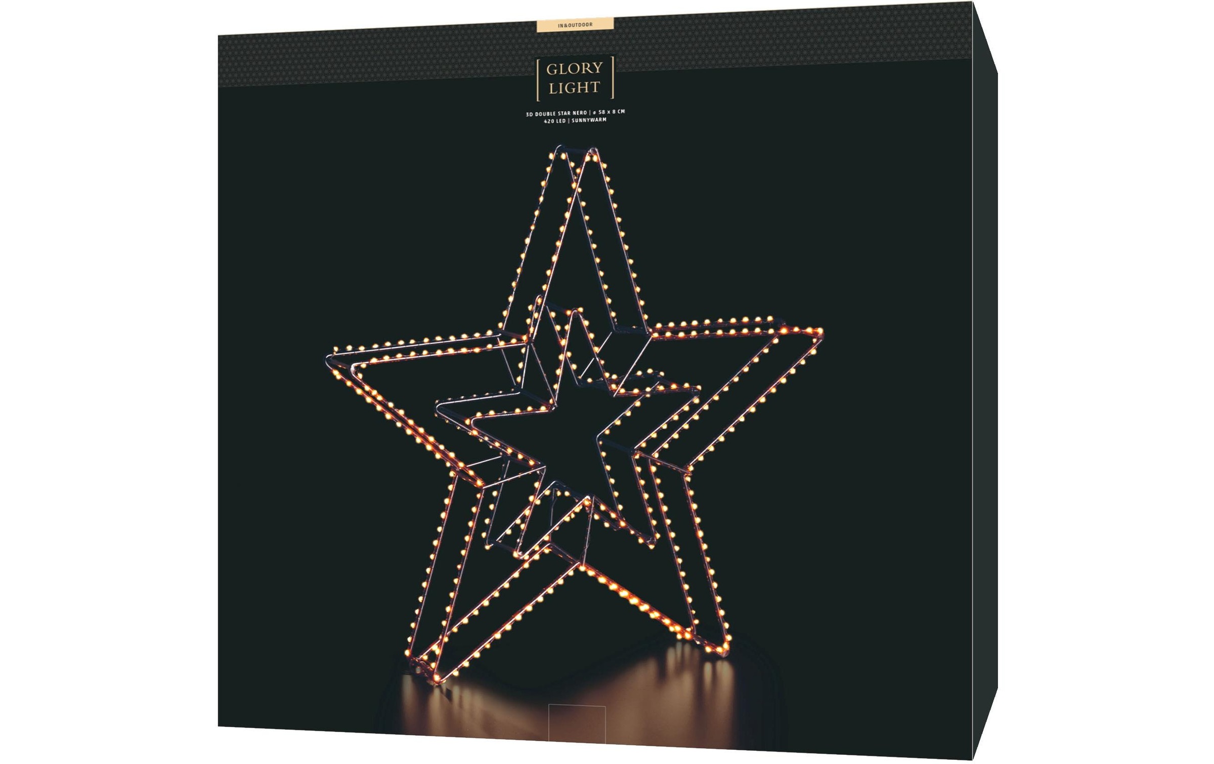 STT LED Dekofigur »Dekoration 3D Double Star Nero 58cm«