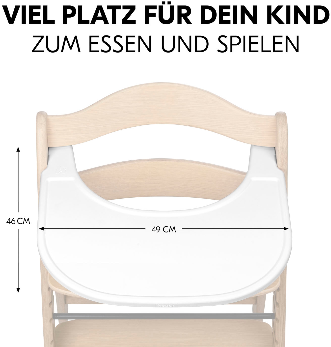 Hauck Plateau de chaise haute »Arketa Click Tray, White« aus recyceltem Material