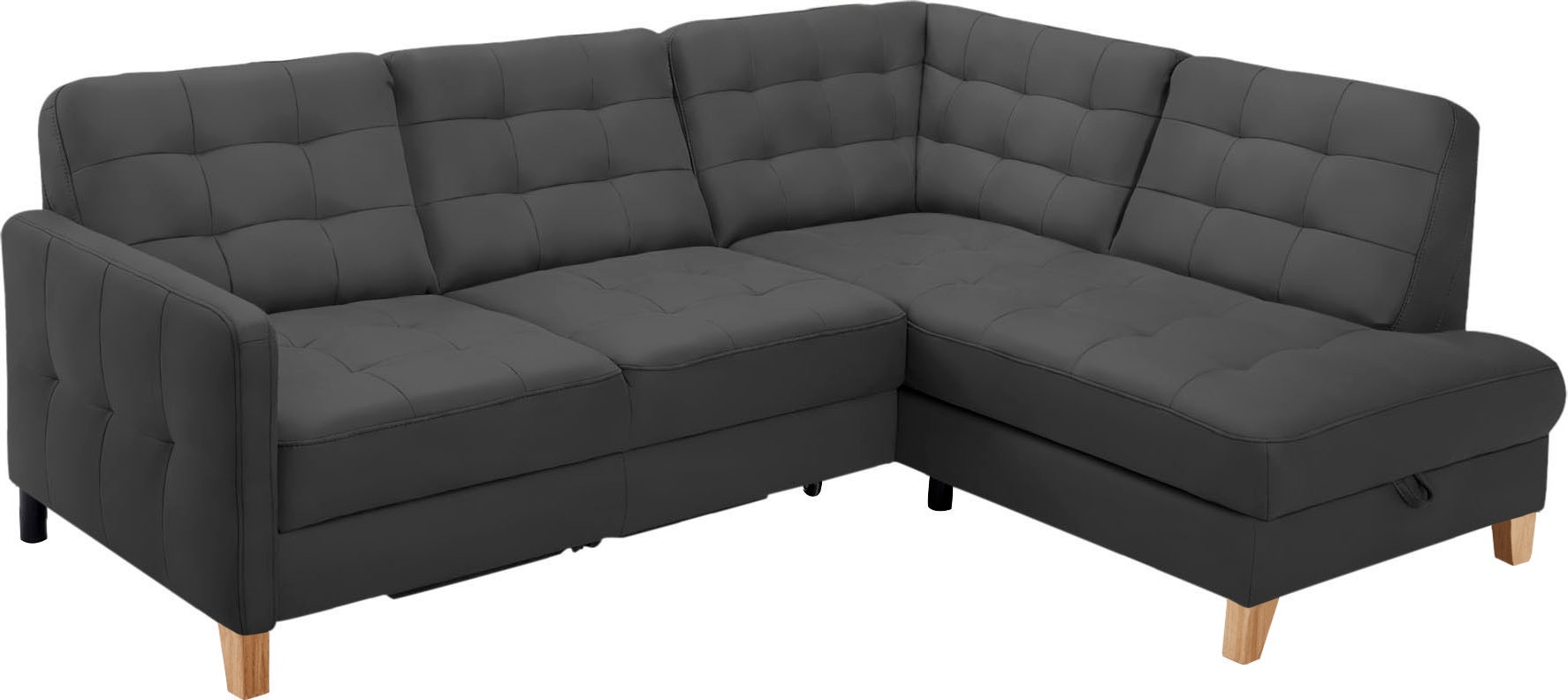 exxpo - sofa fashion Ecksofa »Elio, kompakt und komfortabel, bequem, zeitloses Design, L-Form«, wahlweise mit Bettfunktion und Bettkasten