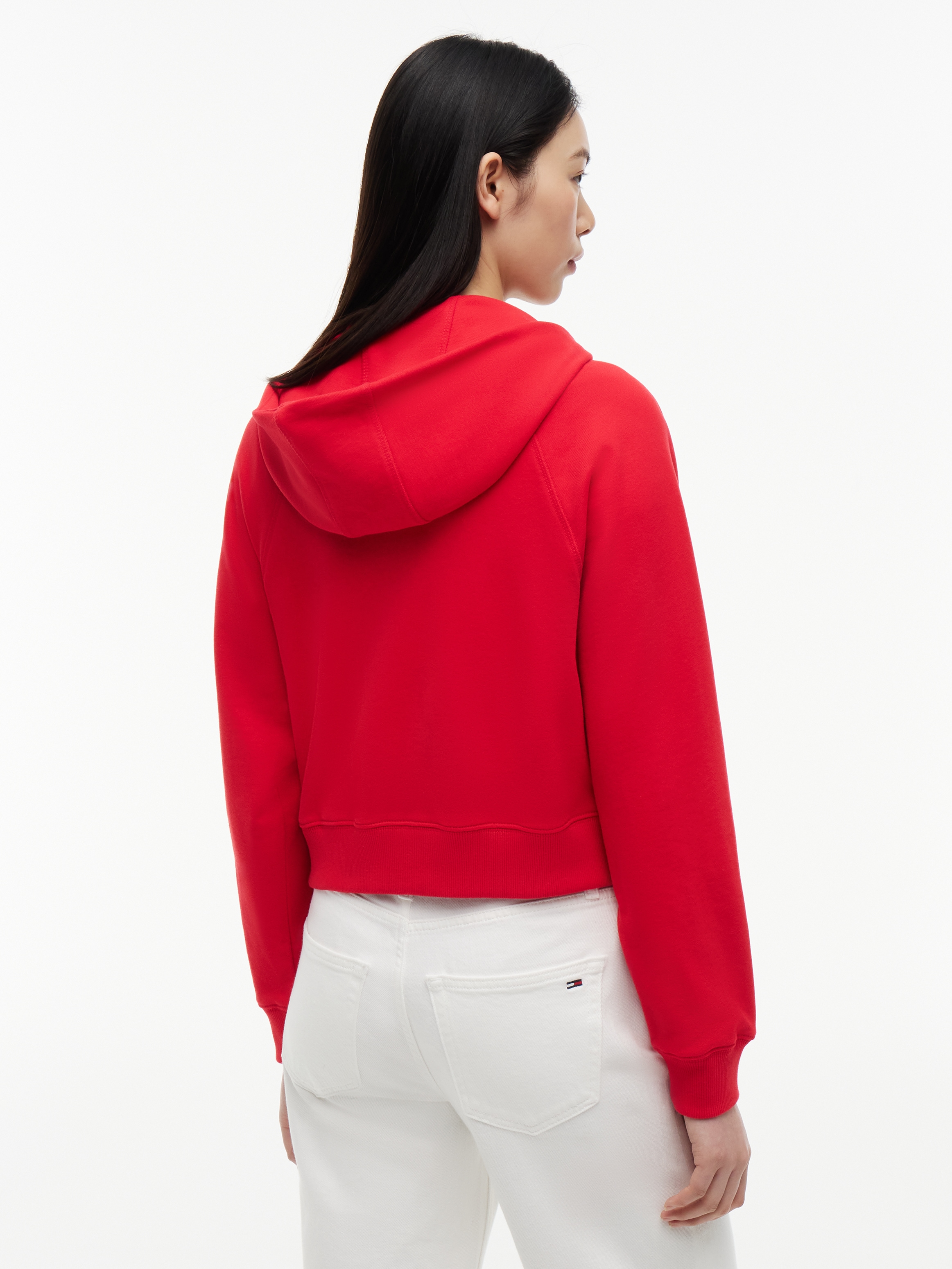 Tommy Jeans Kapuzensweatjacke »TJW BXY S FLAG ZIP THRU HOODIE« Baumwolle, Kapuze, Kängurutasche