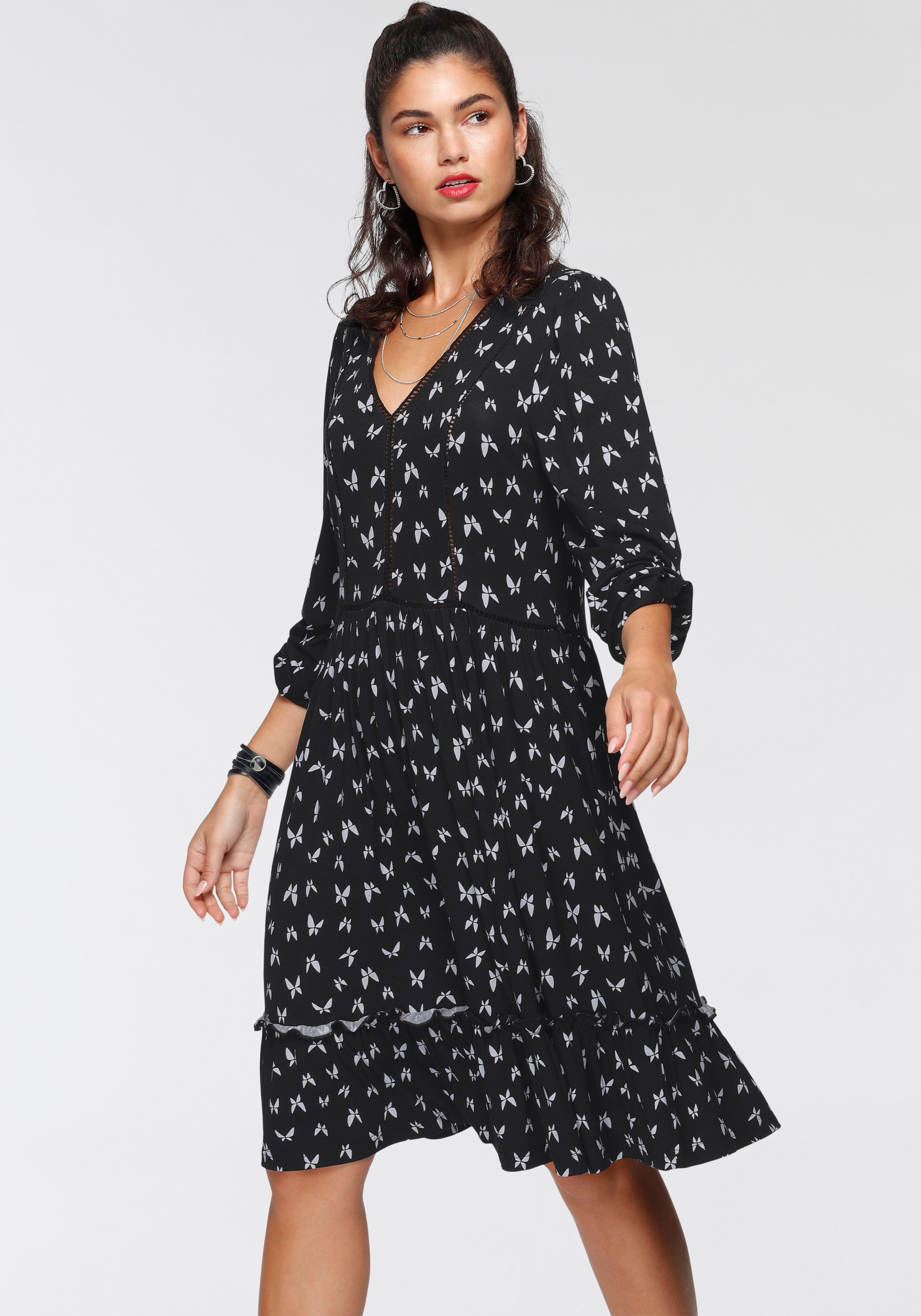 Image of AJC Volantkleid, mit tranparenter Spitzenbordüre bei Ackermann Versand Schweiz