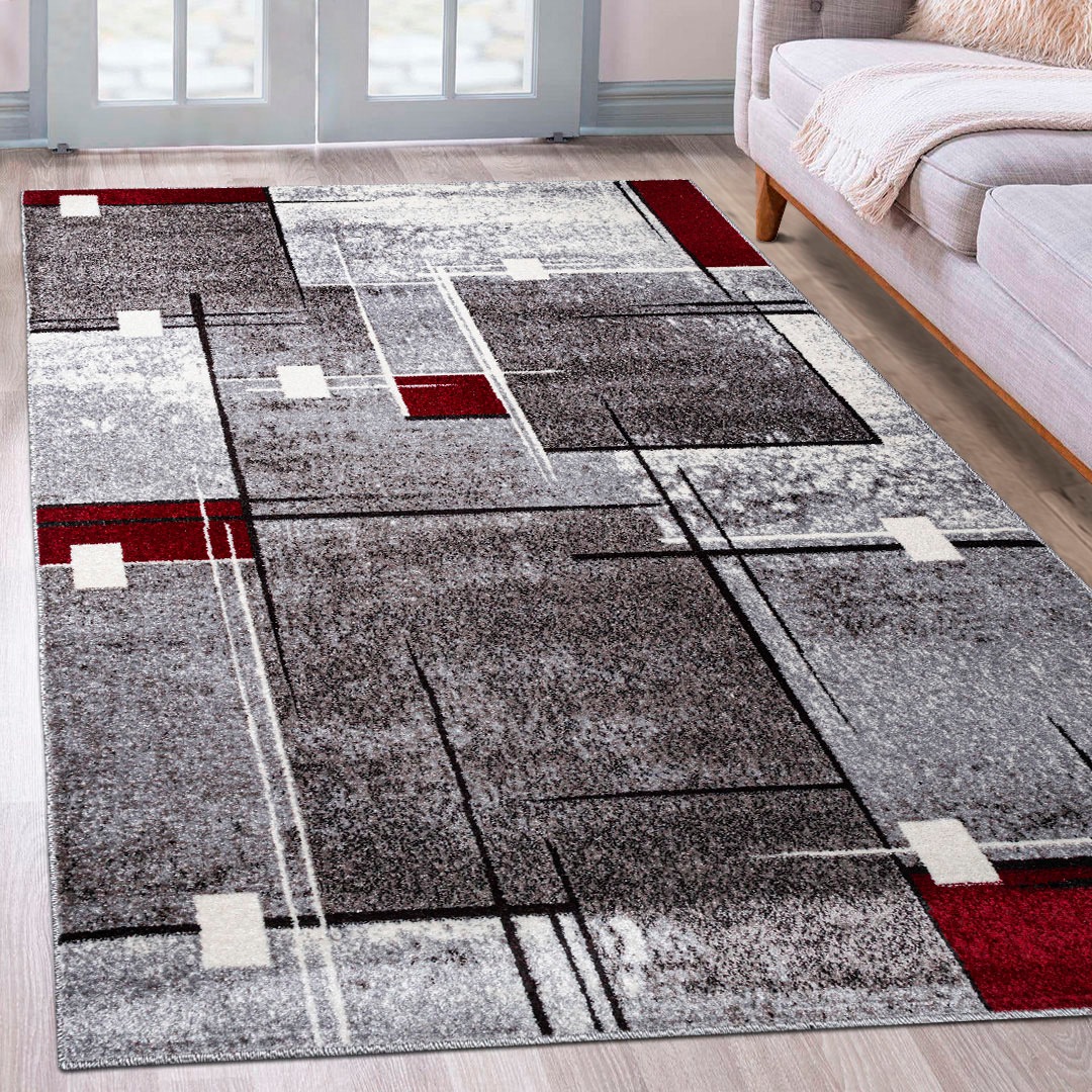 Image of GOODproduct Teppich "Deblin" rechteckig 9 mm Höhe weicher Flor, Kurzflor, Karo-Design, modern, geometrisches Muster
