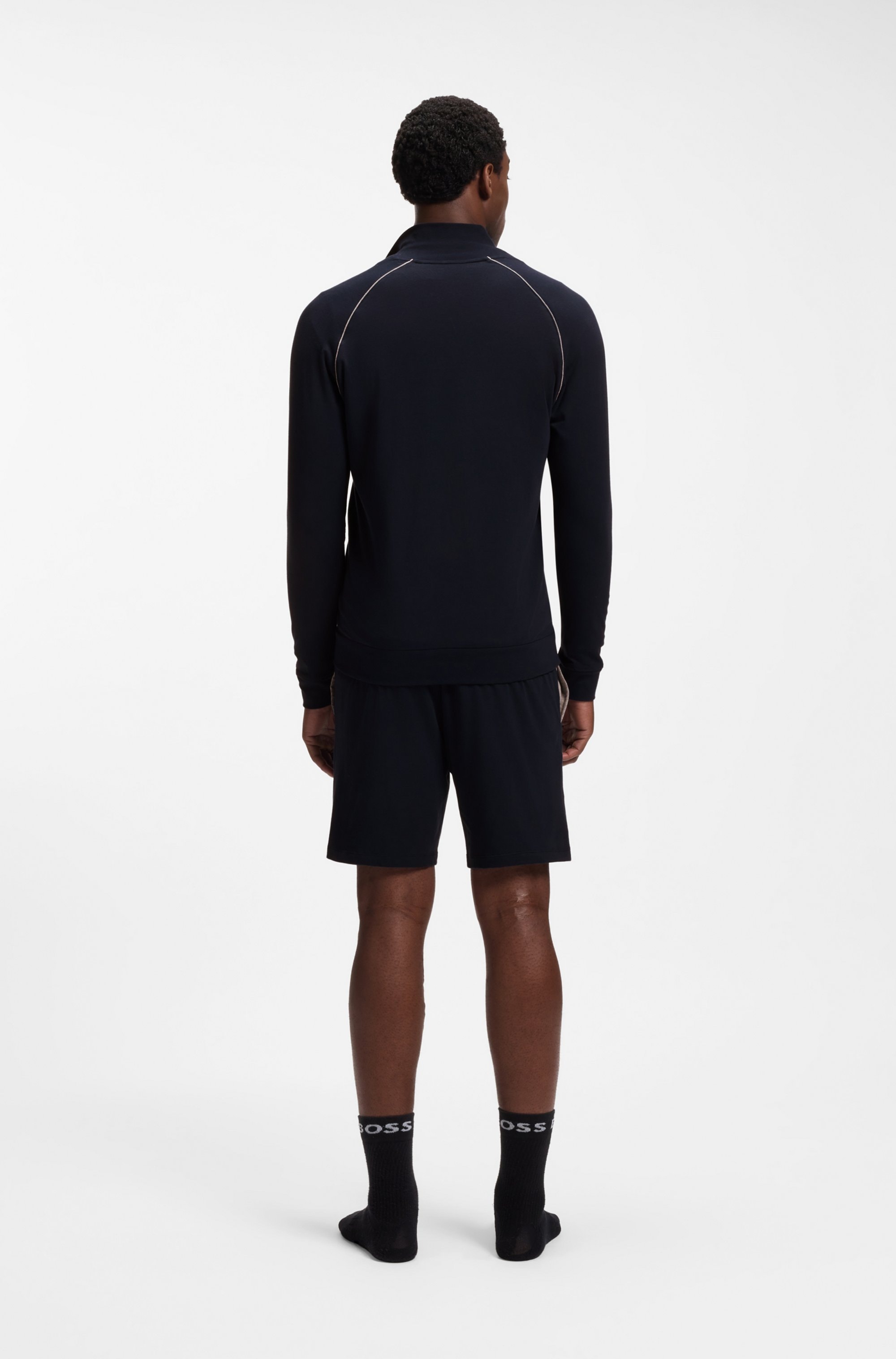 BOSS Veste sweat »Mix&Match Jacket Z« mit Kontrastnaht am Ärmel