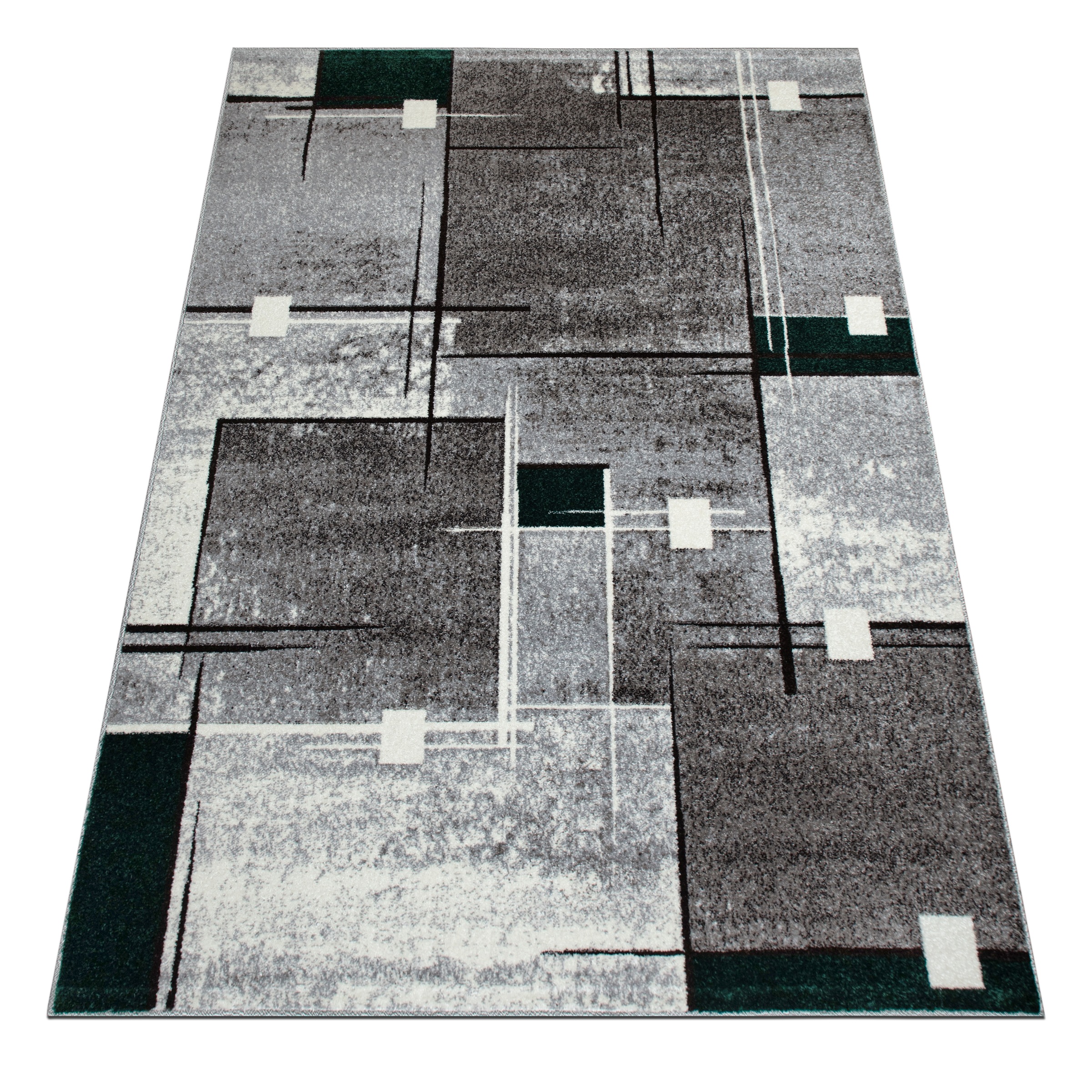 OTTO home Teppich "Deblin" rechteckig 9 mm Höhe weicher Flor, Kurzflor, Karo-Design, modern, geometrisches Muster