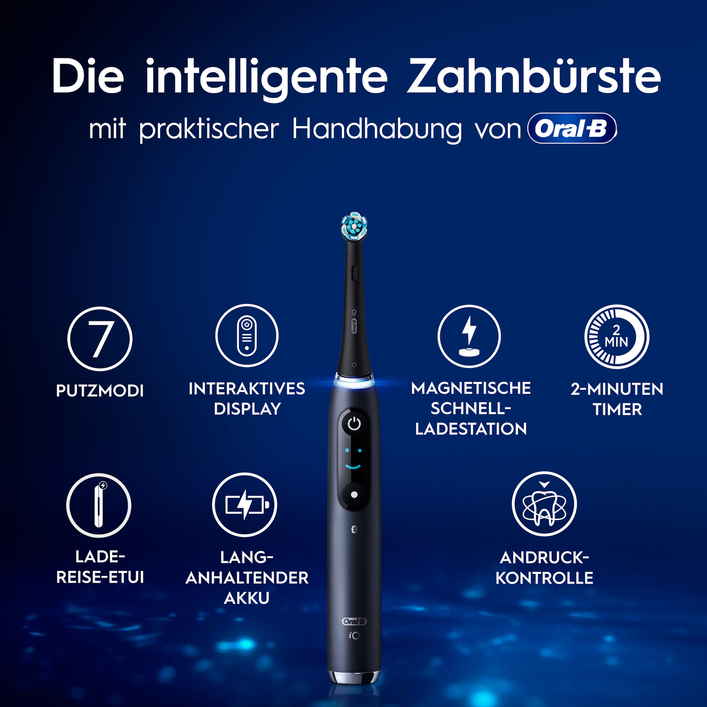 Oral-B Brosse à dents électrique »iO Series 9« 3 cuis Aufsteckbürsten Geschenkedition, 7 Putzmodi, Lade-Reise-Etui
