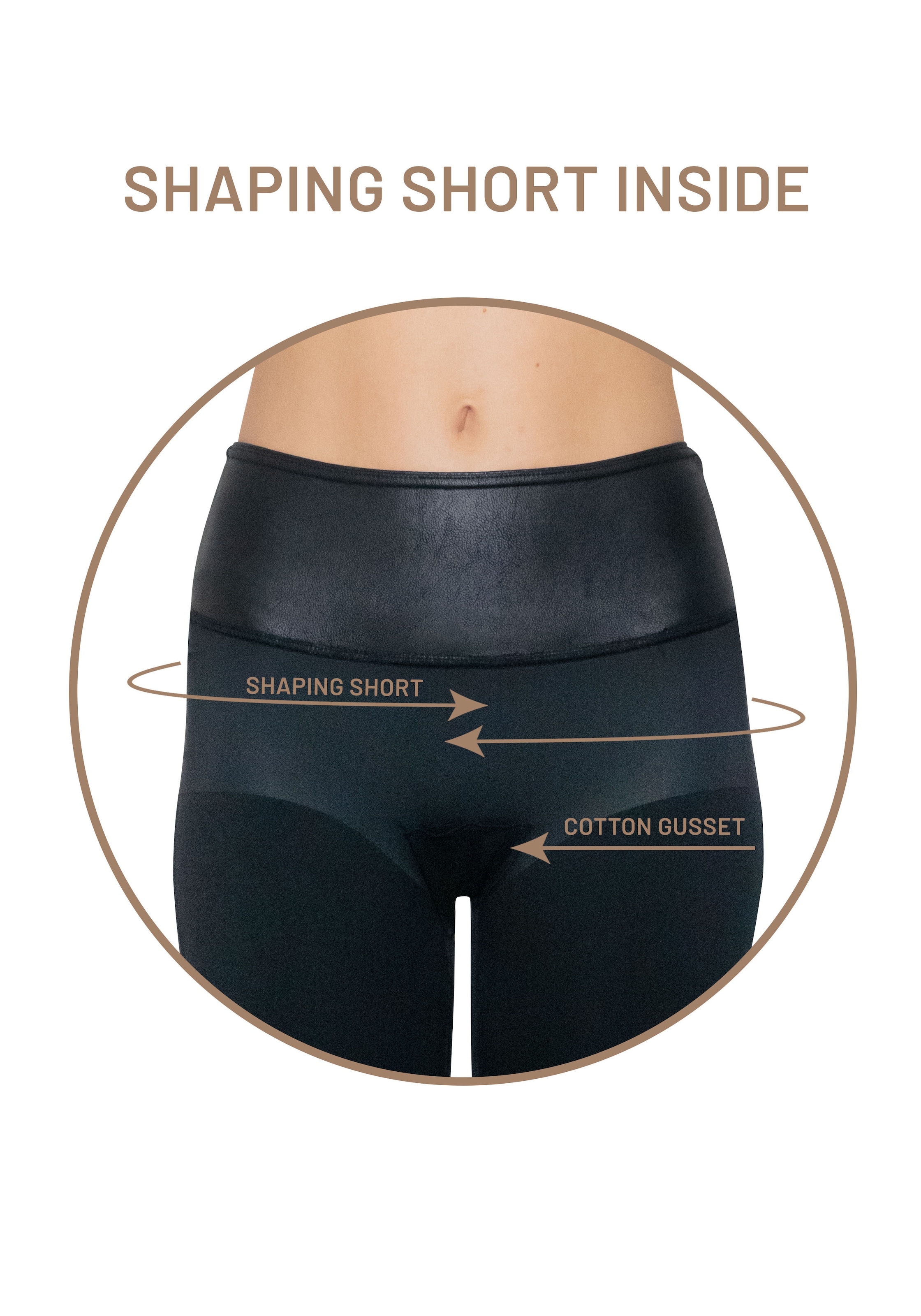 MAGIC Bodyfashion Leggings »Leather Look Legging«  hoch tailliertes Design, keine vordere Mittelnaht