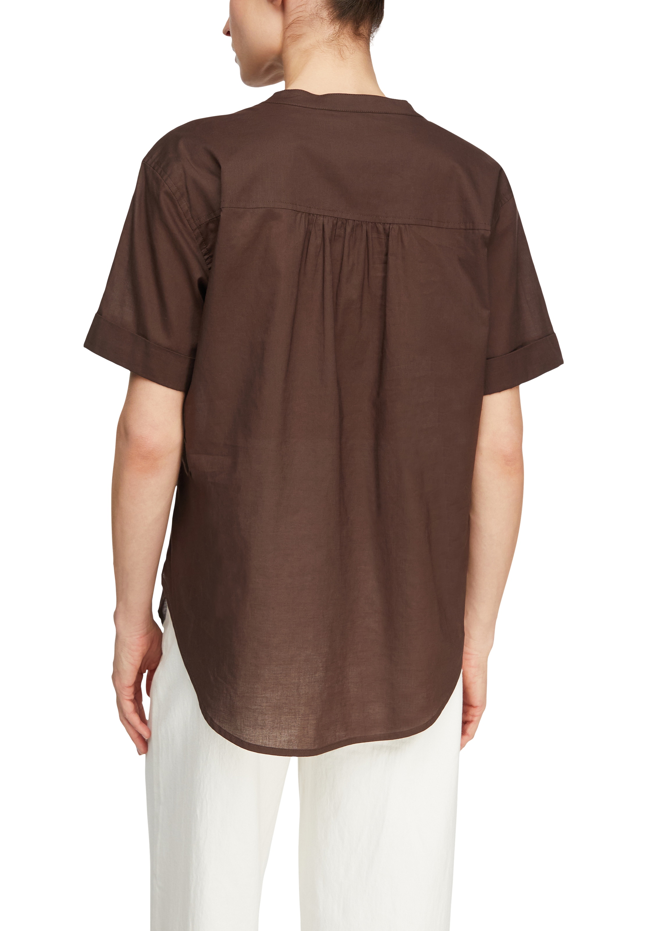 Comma Blouse à manches courtes avec fermeture à 1 bouton