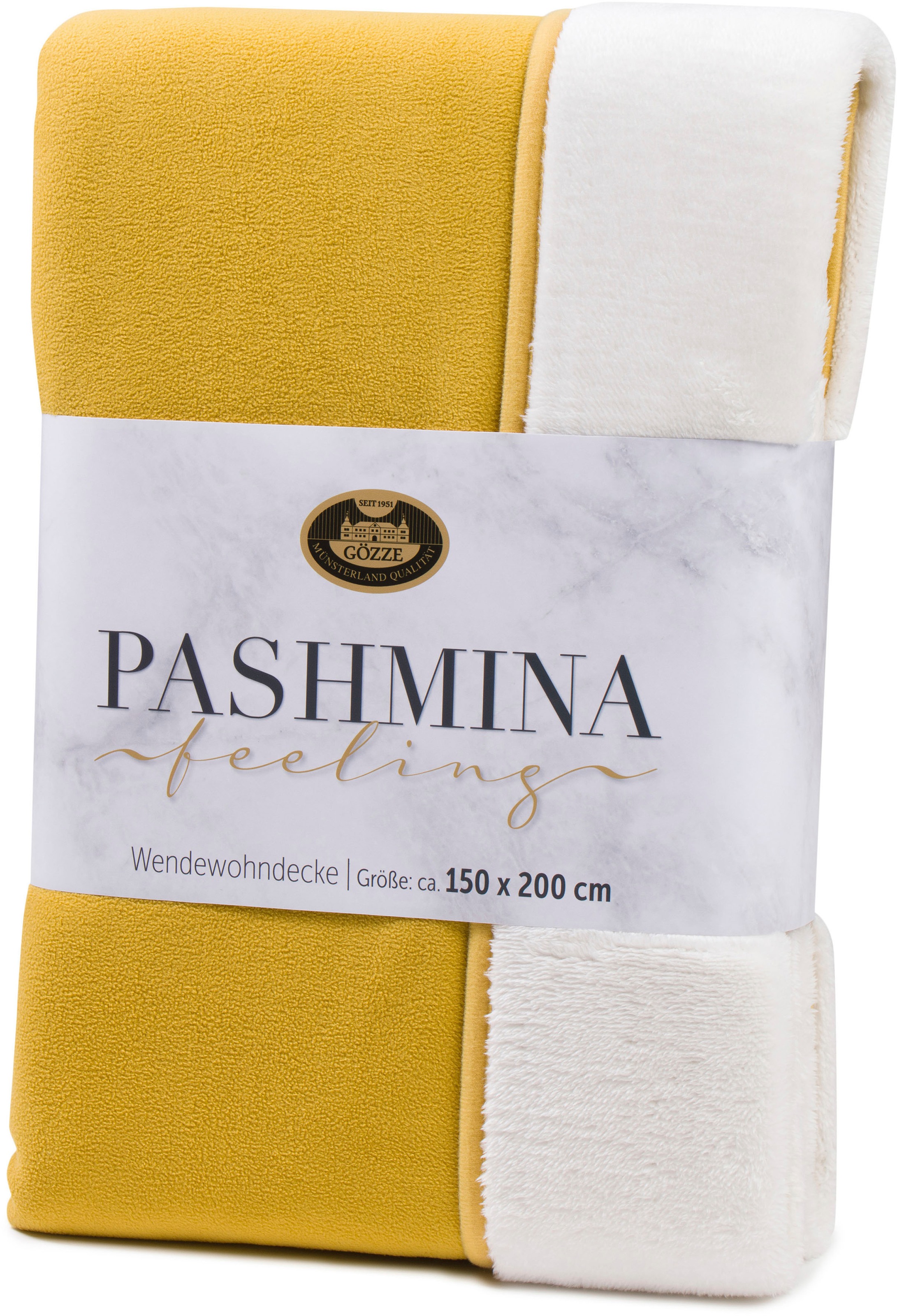 Gözze Wohndecke »Pashmina Wendewohndecke«, flauschig schlichte Unterseite