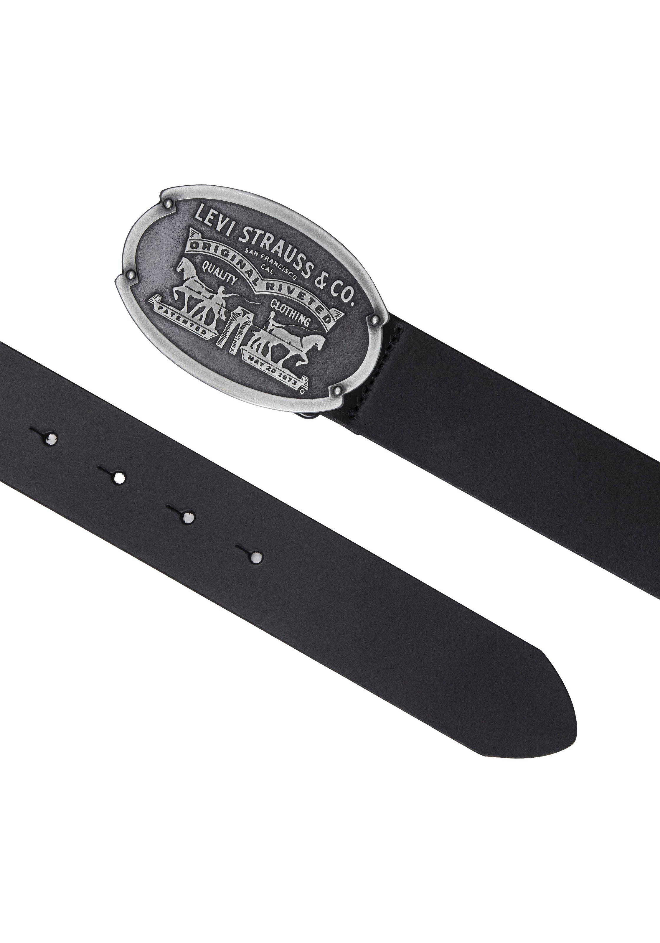 Levis Ledergürtel "Billy Plaque Belt" mit markanter Koppelschließe