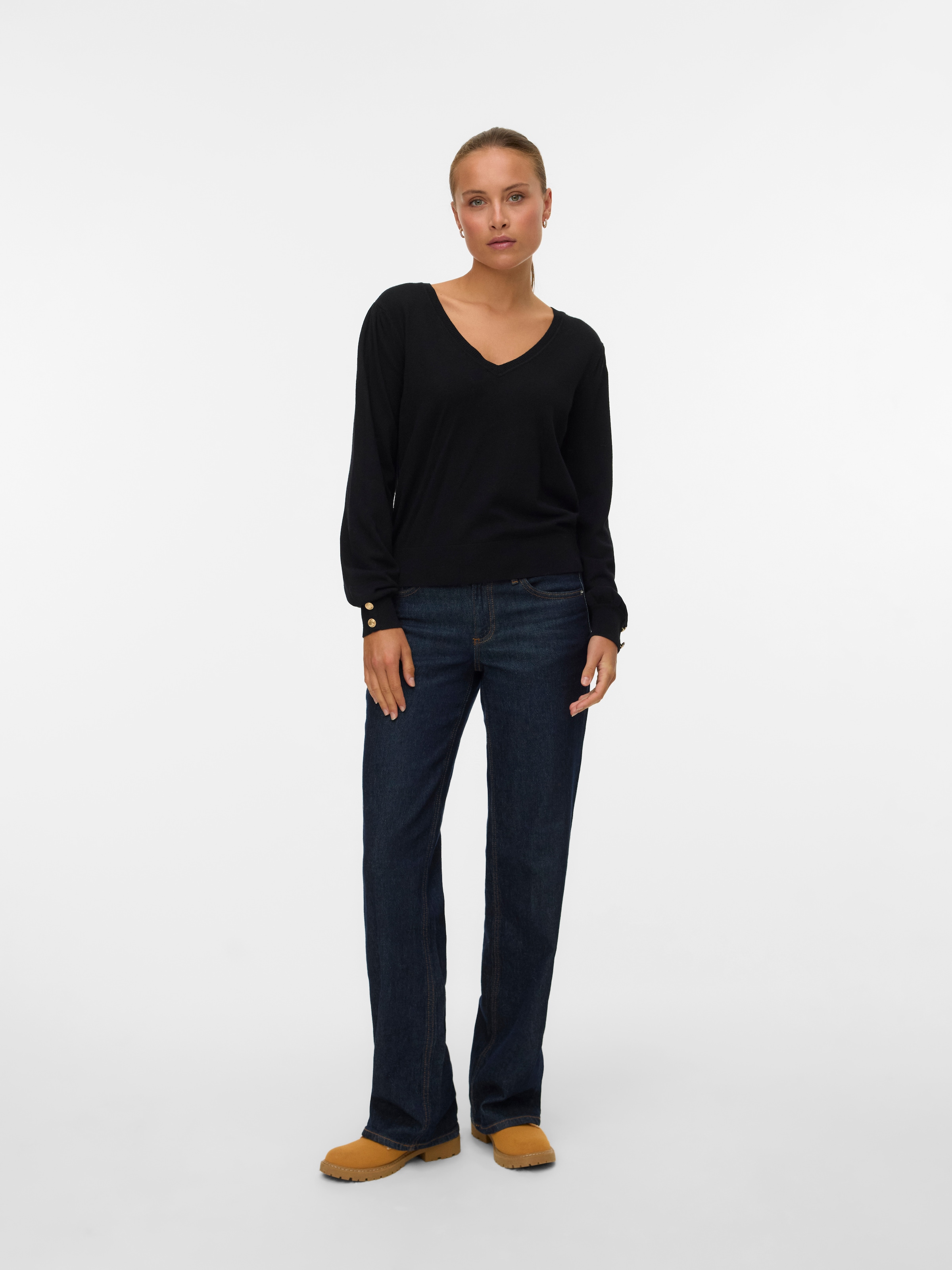 Vero Moda Pull col V »VMHOLLYKARIS LS V-NECK PULLOVER GA BOO«