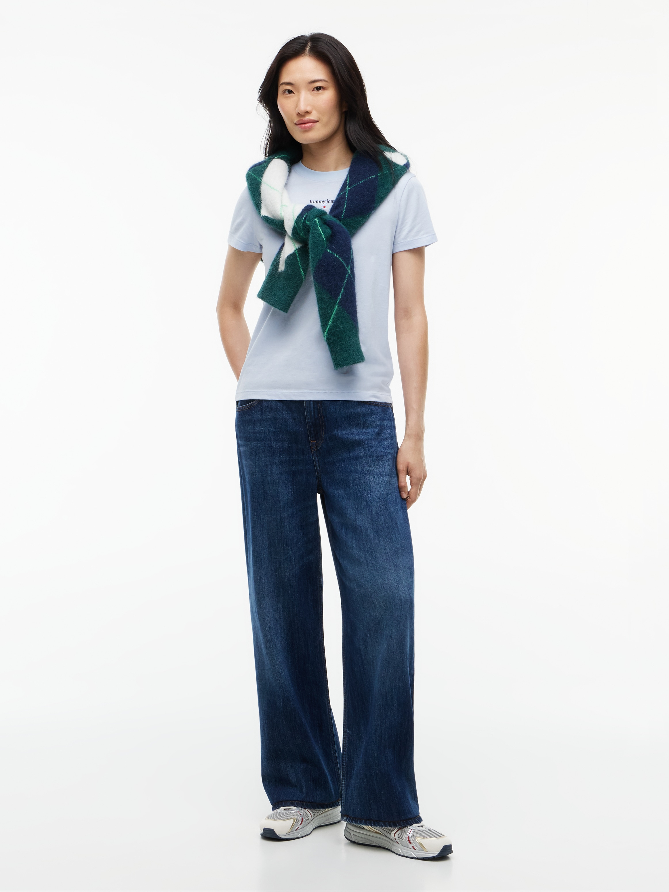 Tommy Jeans Shirt à col rond »TJW REG CLASSIC LOGO SS TEE« mélange de coton